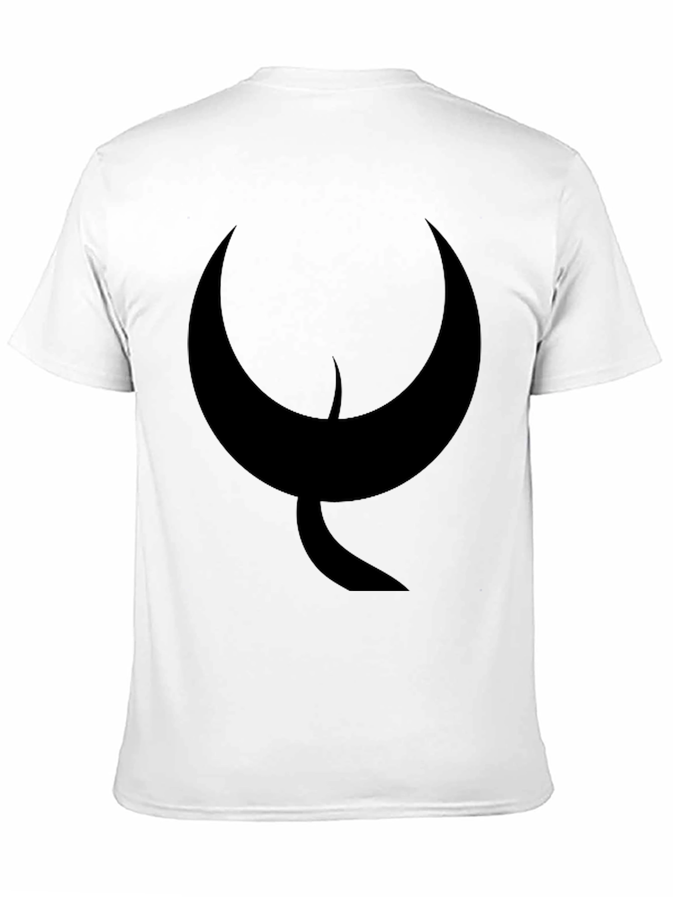 Mens Black T-Shirt with Abstract Crescent Moon Design