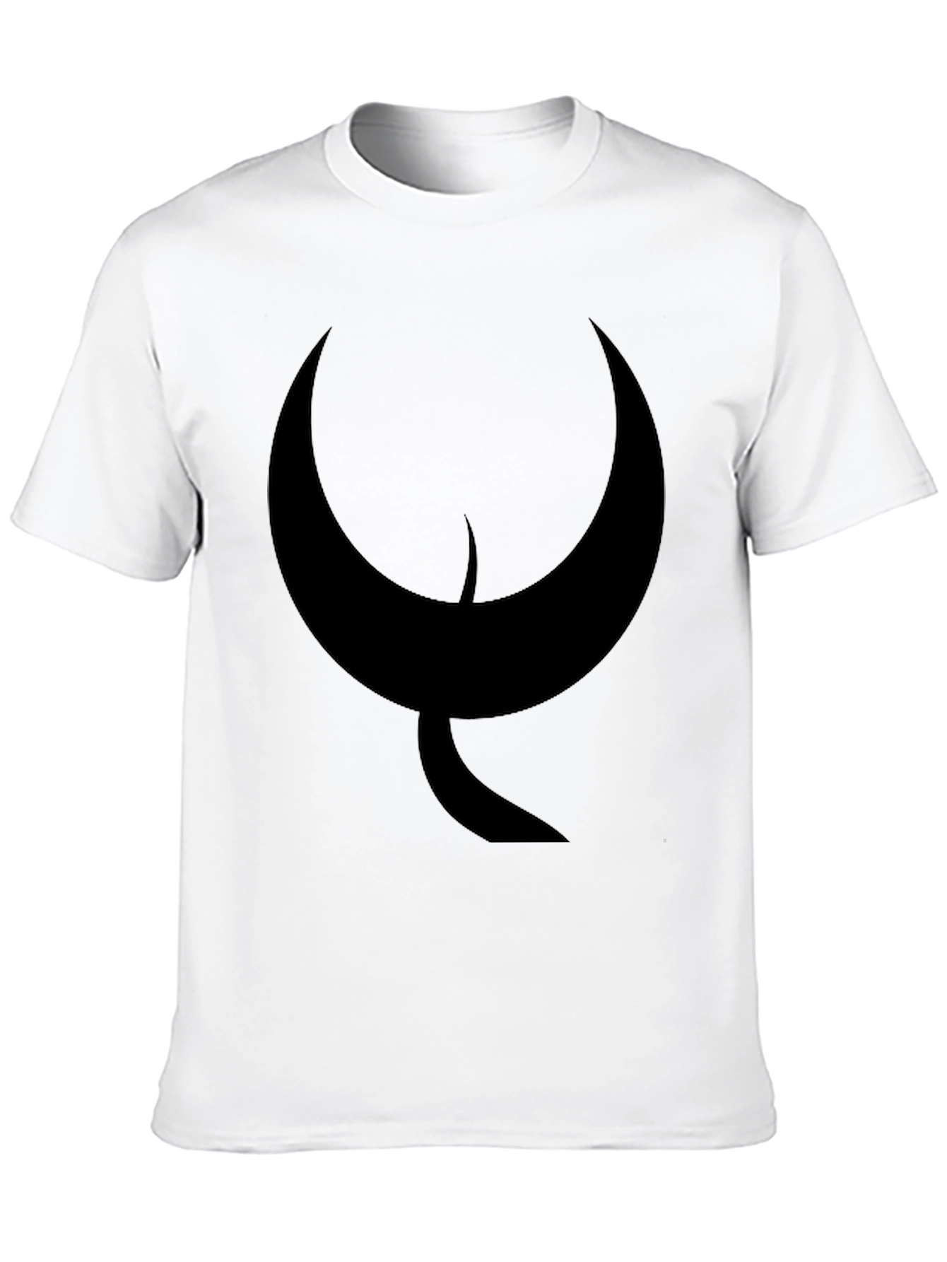 Mens Black T-Shirt with Abstract Crescent Moon Design