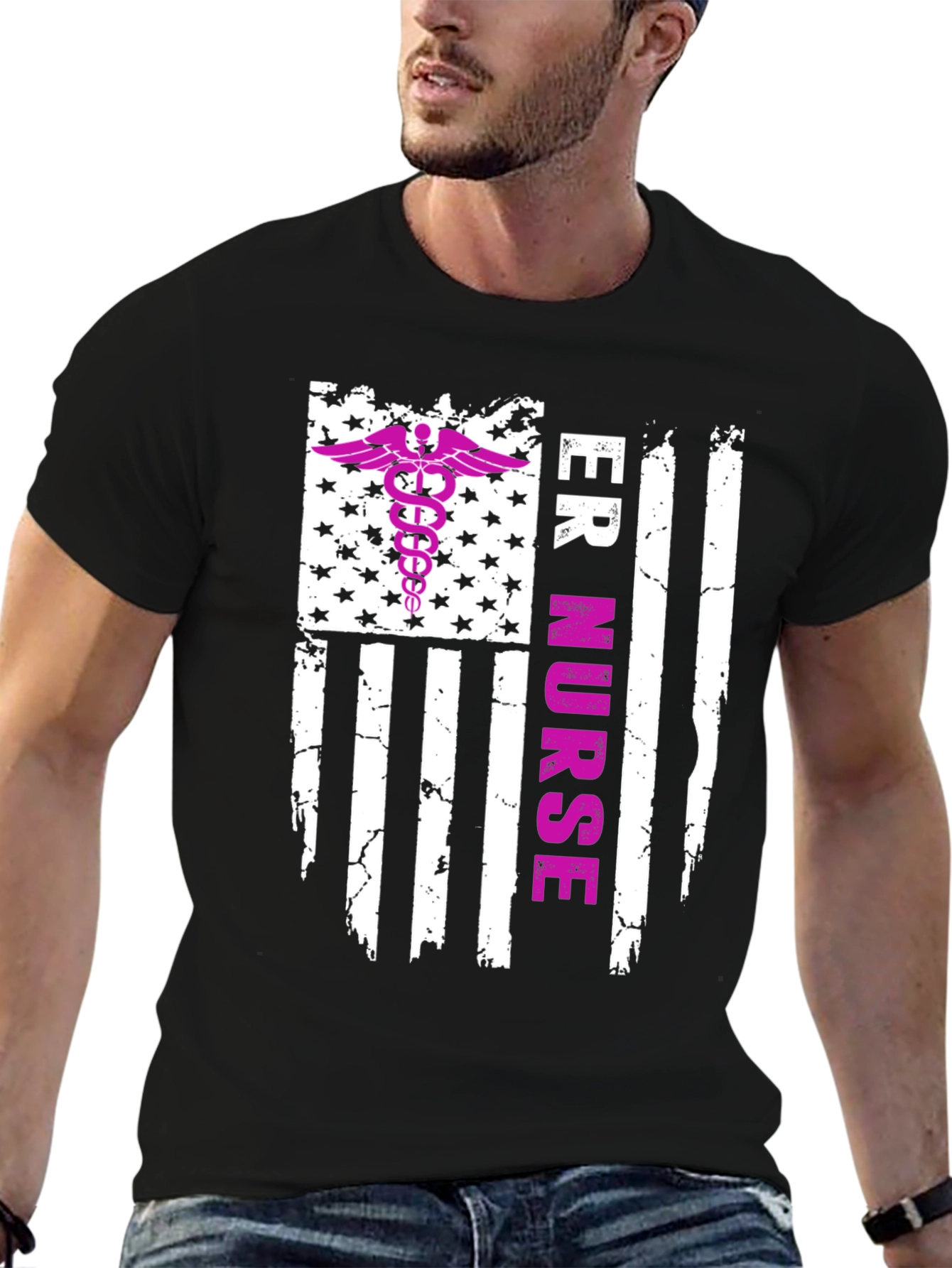 ER Nurse American Flag Graphic Tee
