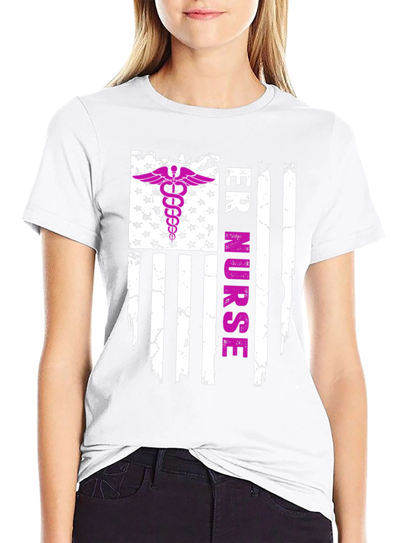 ER Nurse American Flag Graphic Tee