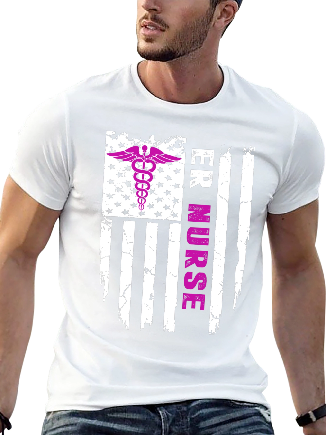 ER Nurse American Flag Graphic Tee