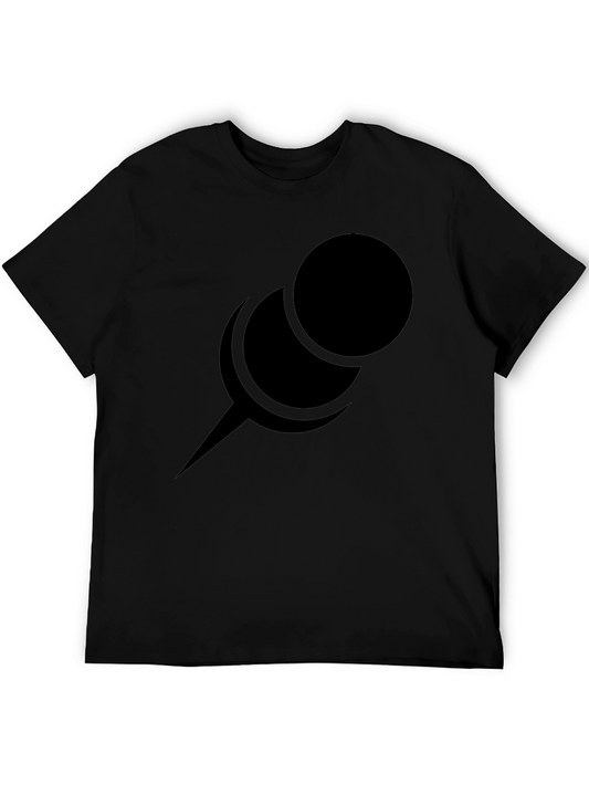 Minimalist Pin Graphic Black T-Shirt