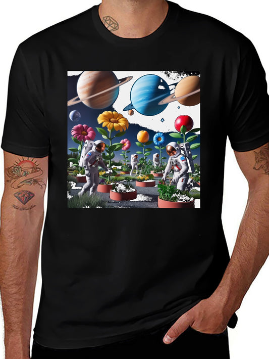 Astronauts Planting Flowers T-Shirt