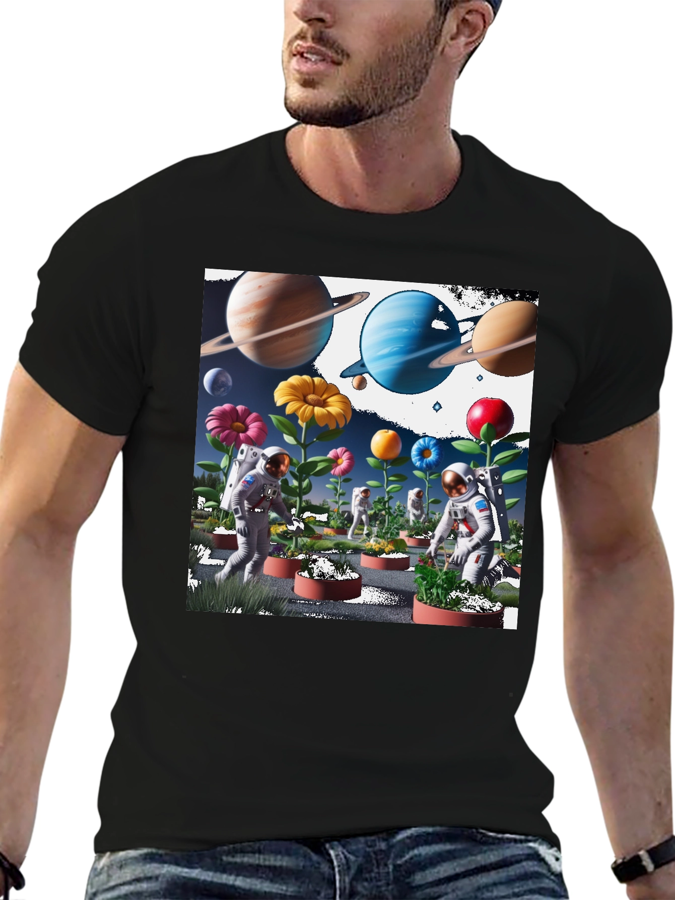 Astronauts Planting Flowers T-Shirt