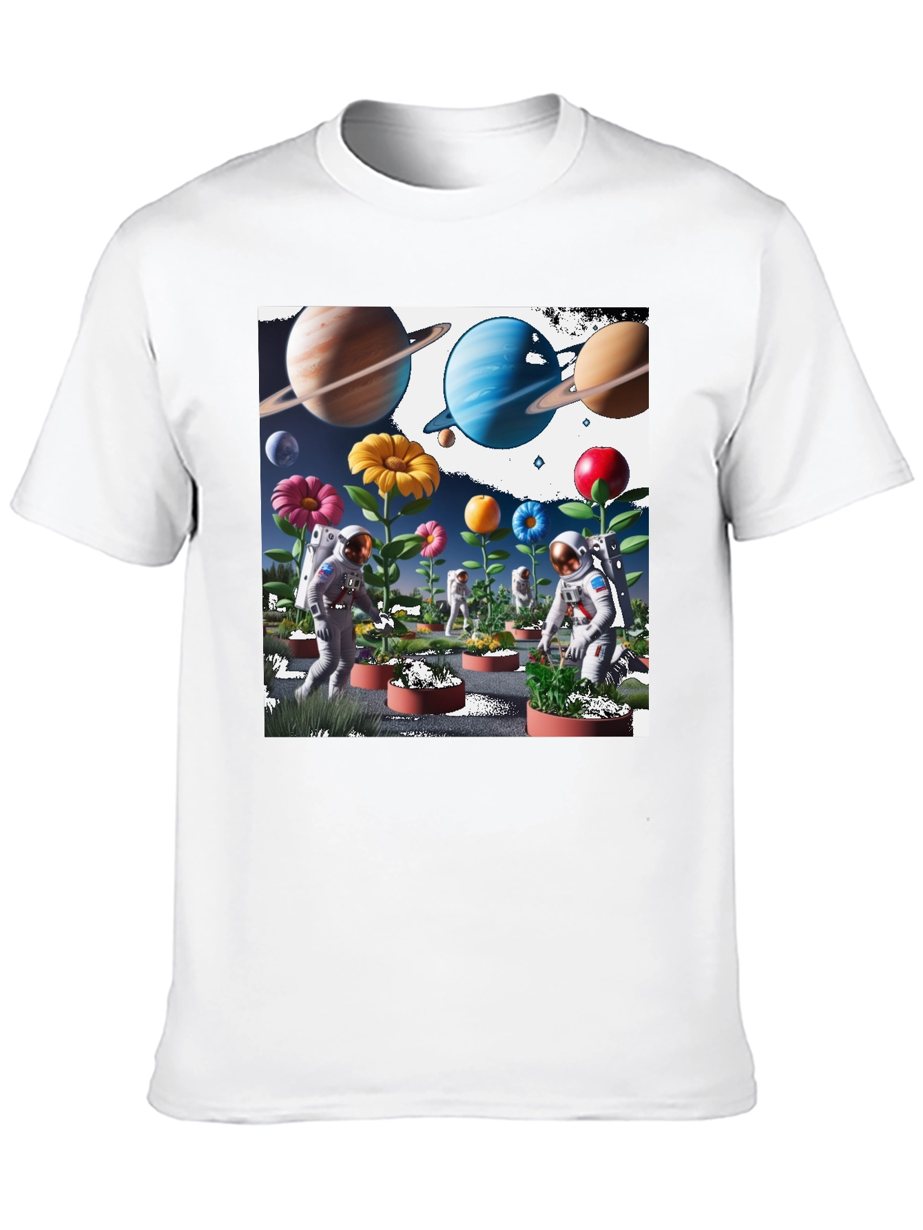 Astronauts Planting Flowers T-Shirt