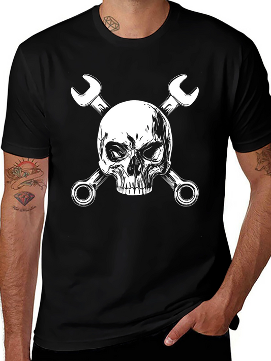 Skull & Wrenches Graphic Black T-Shirt