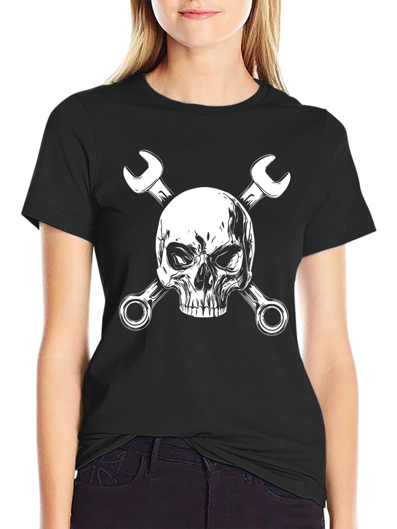 Skull & Wrenches Graphic Black T-Shirt