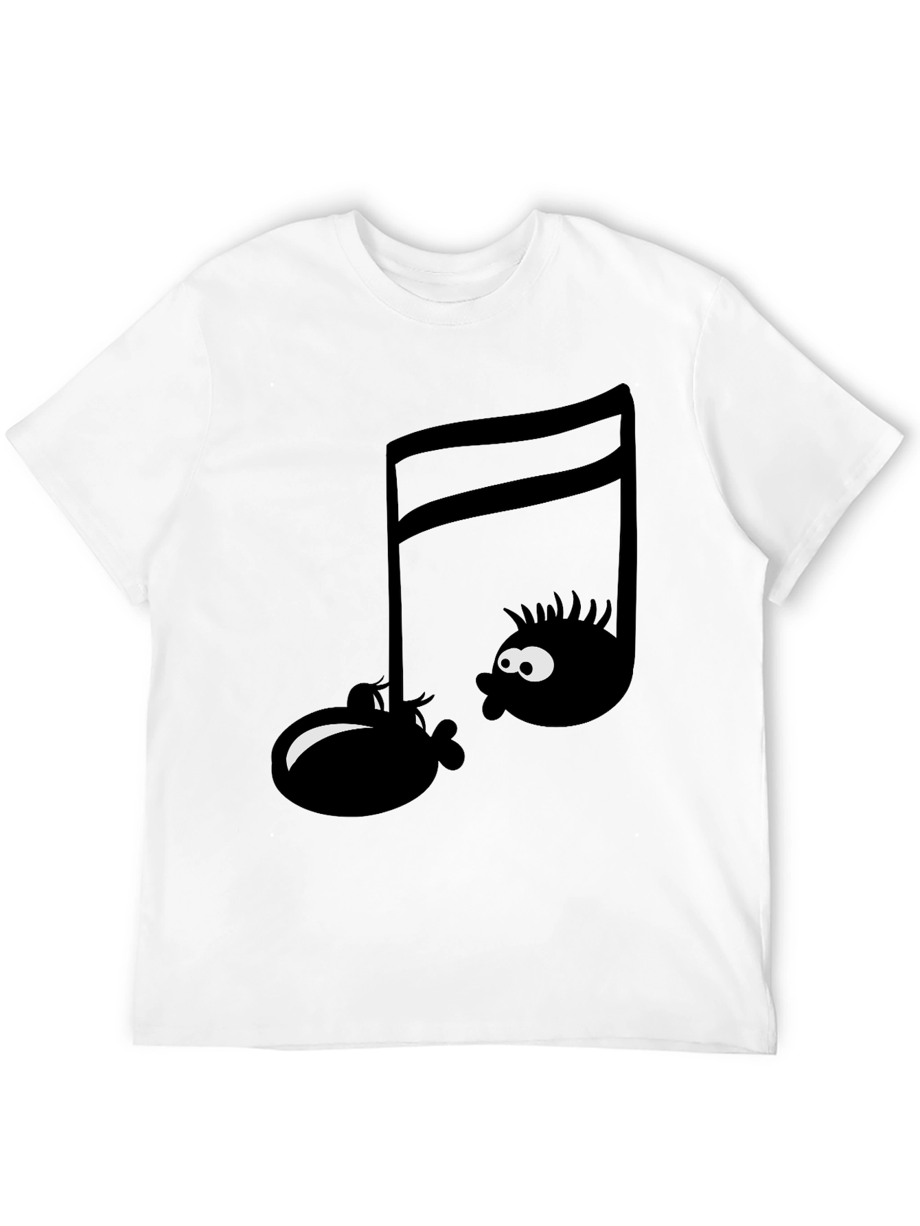 Musical Note Graphic Tee - Funny Cartoon T-Shirt