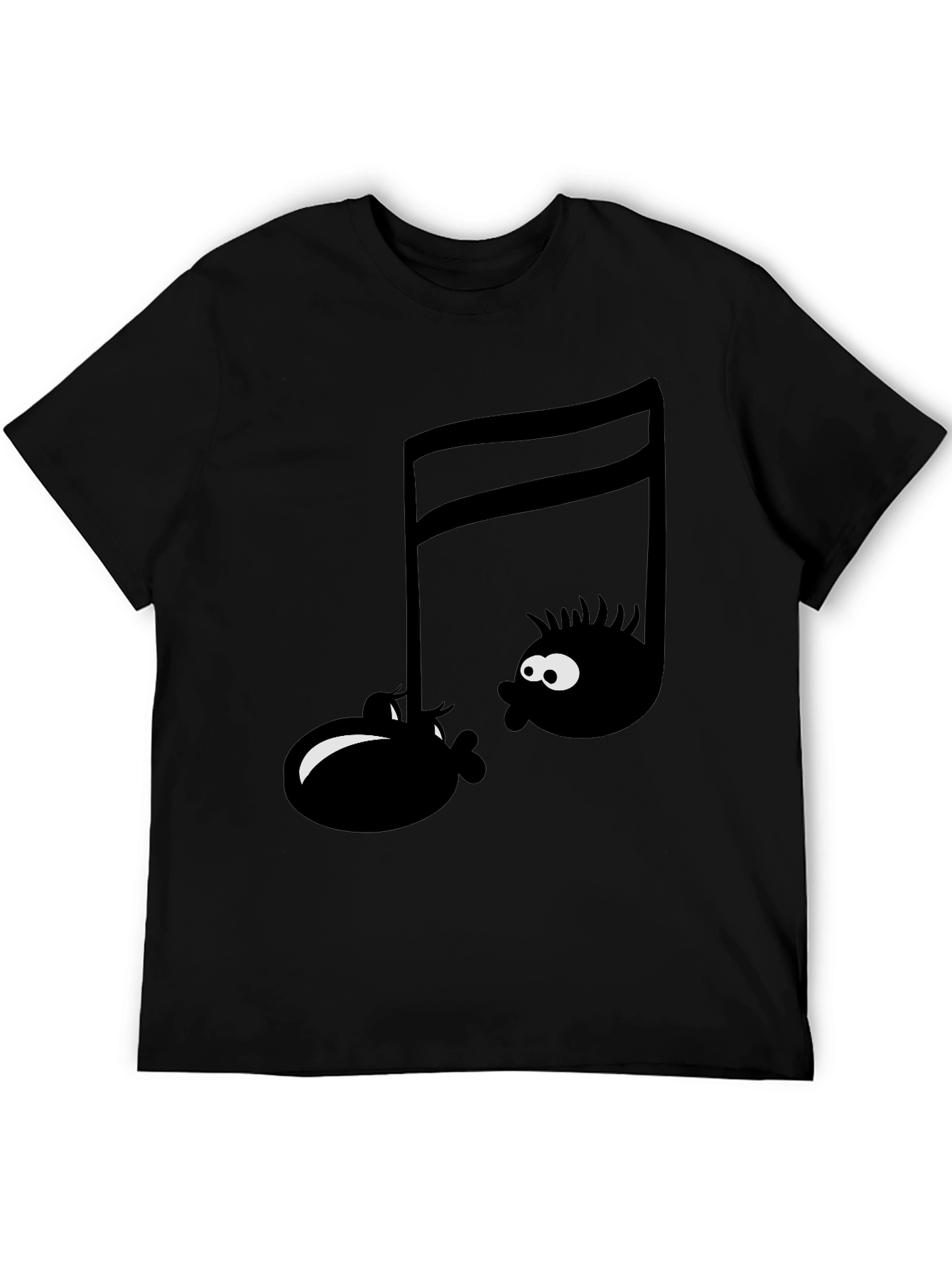 Musical Note Graphic Tee - Funny Cartoon T-Shirt