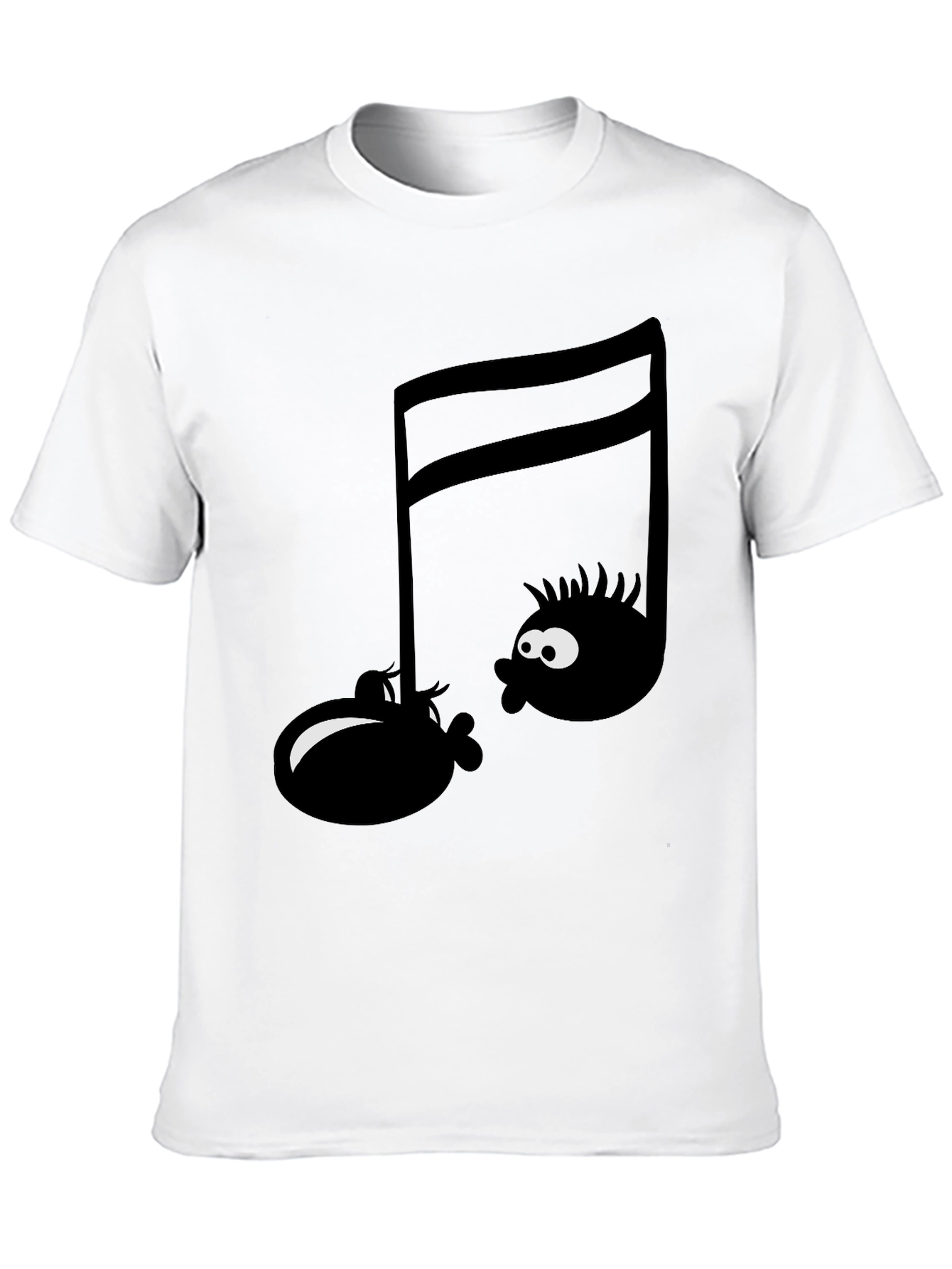 Musical Note Graphic Tee - Funny Cartoon T-Shirt