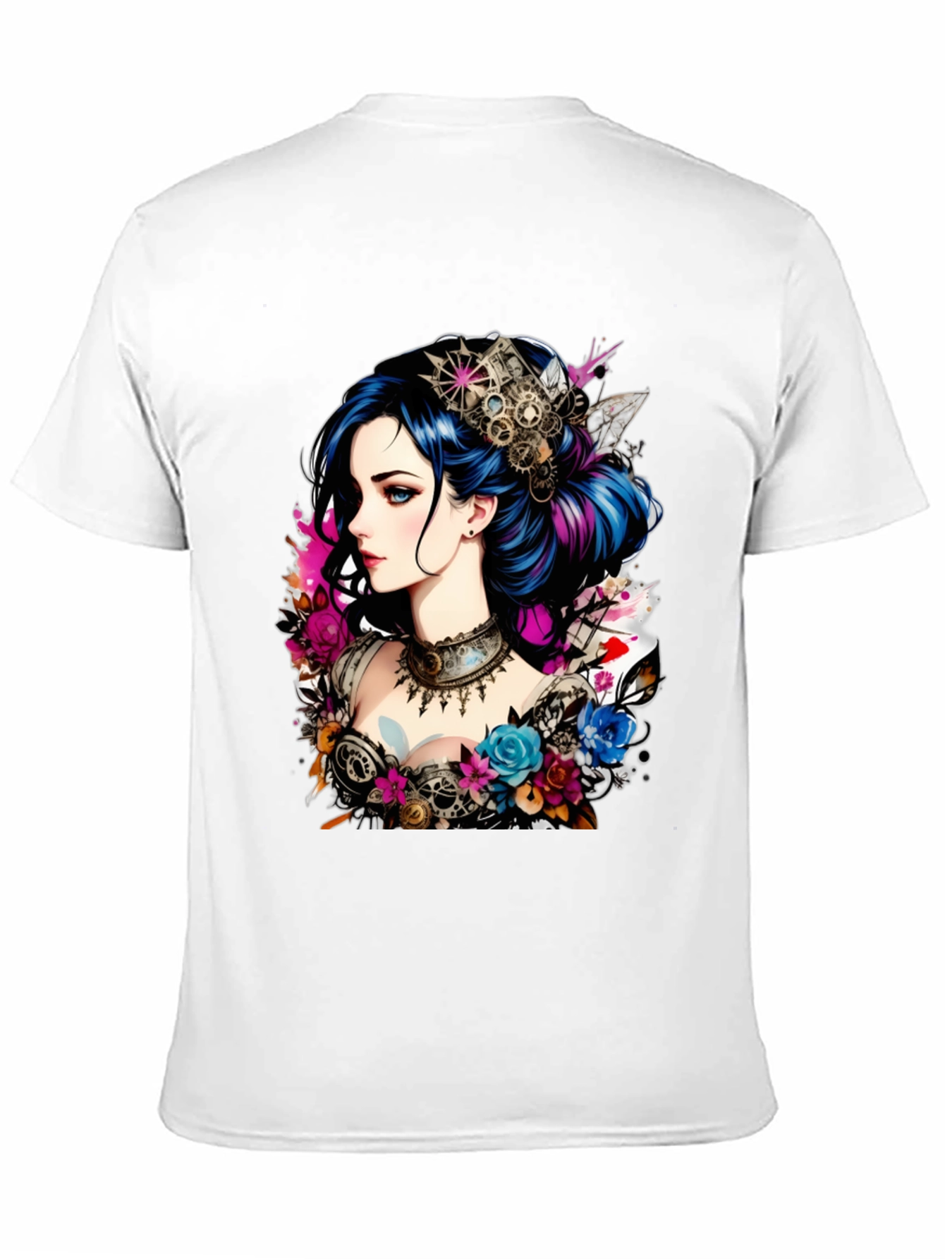 Steampunk Girl Graphic Black T-Shirt