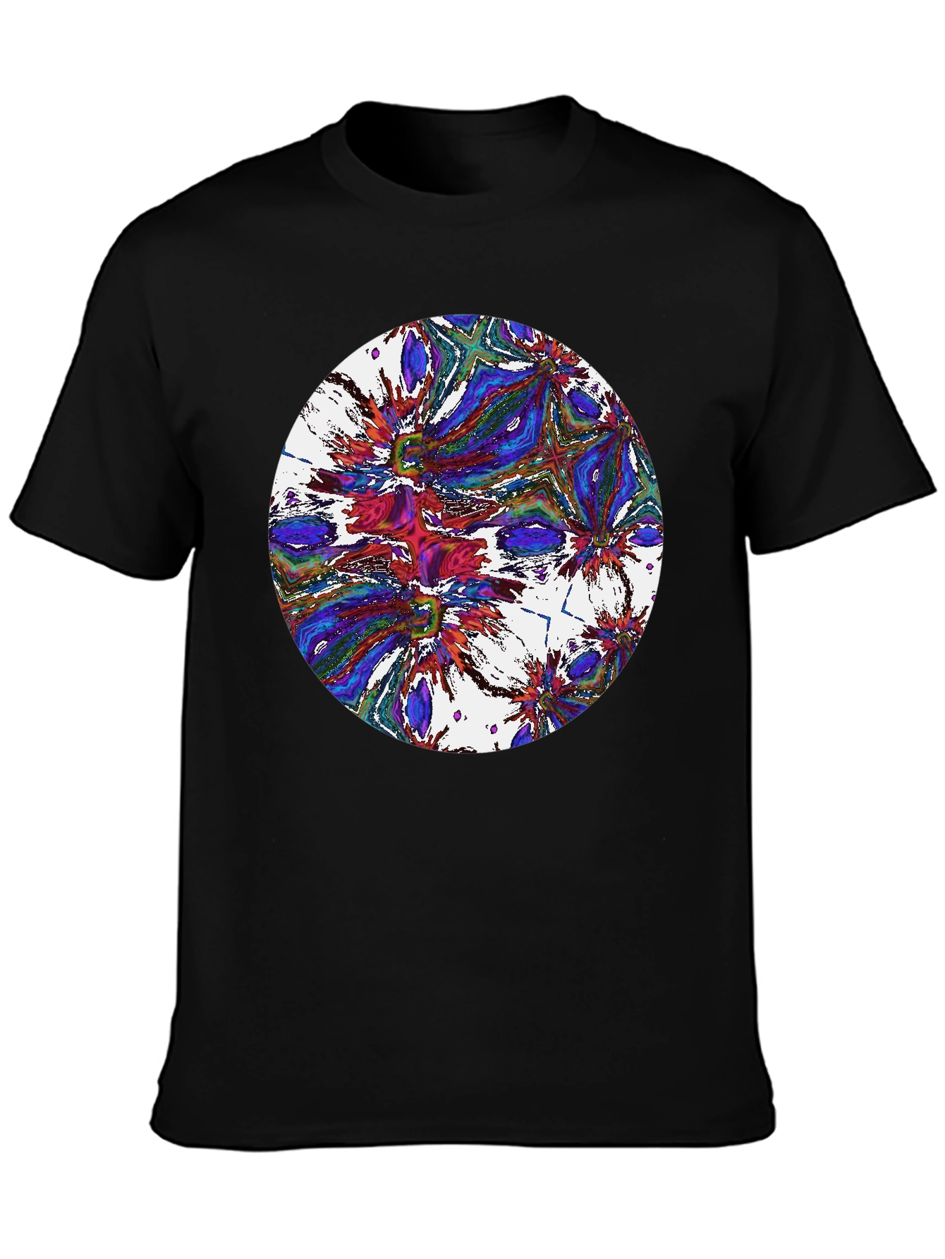 Abstract Circle Graphic Black T-Shirt