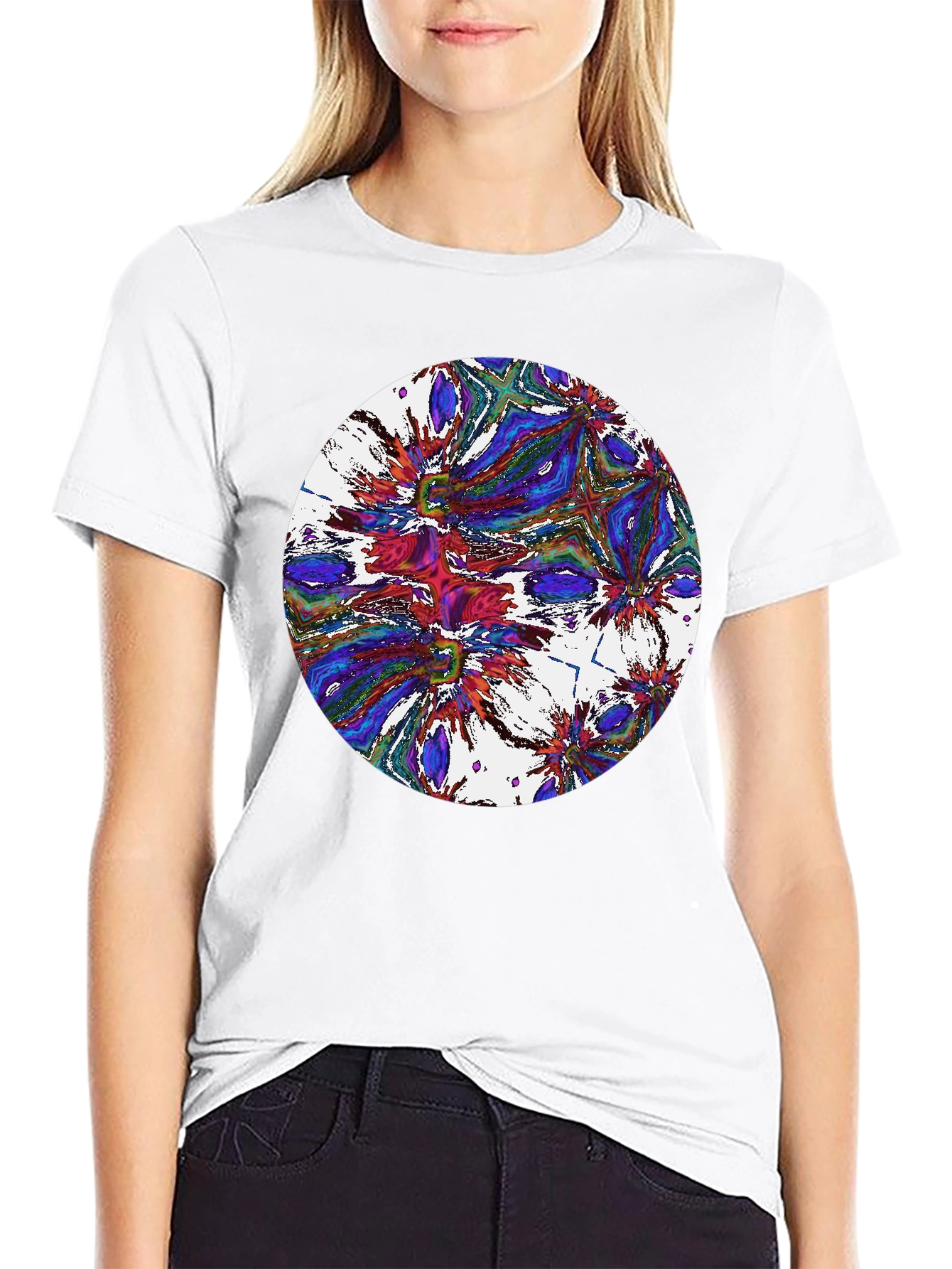 Abstract Circle Graphic Black T-Shirt