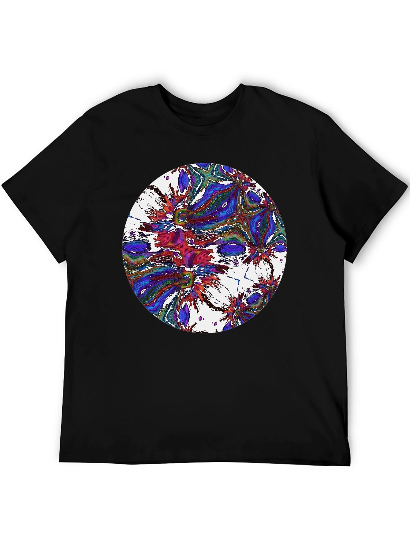 Abstract Circle Graphic Black T-Shirt