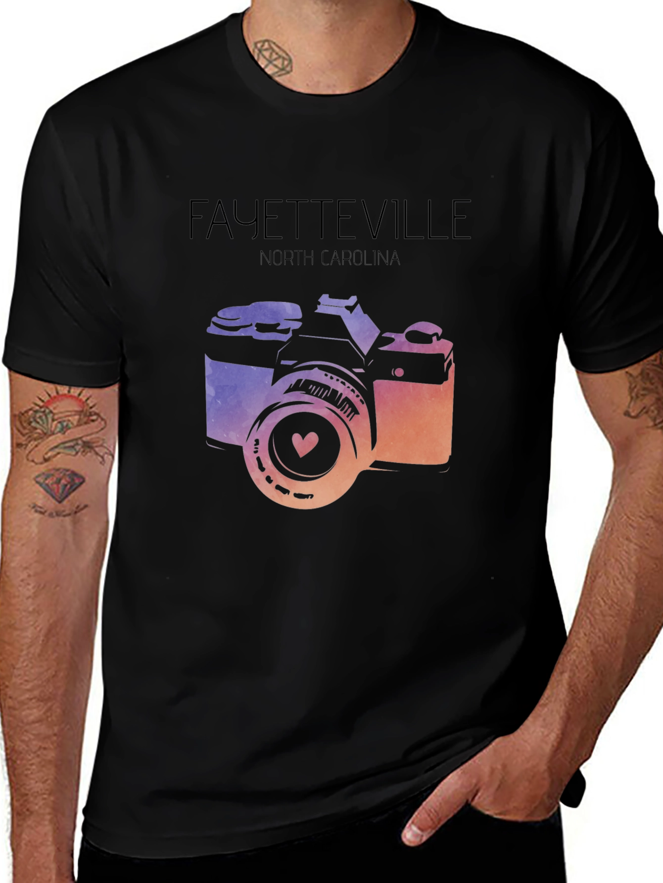 Fayetteville North Carolina Camera Graphic T-Shirt