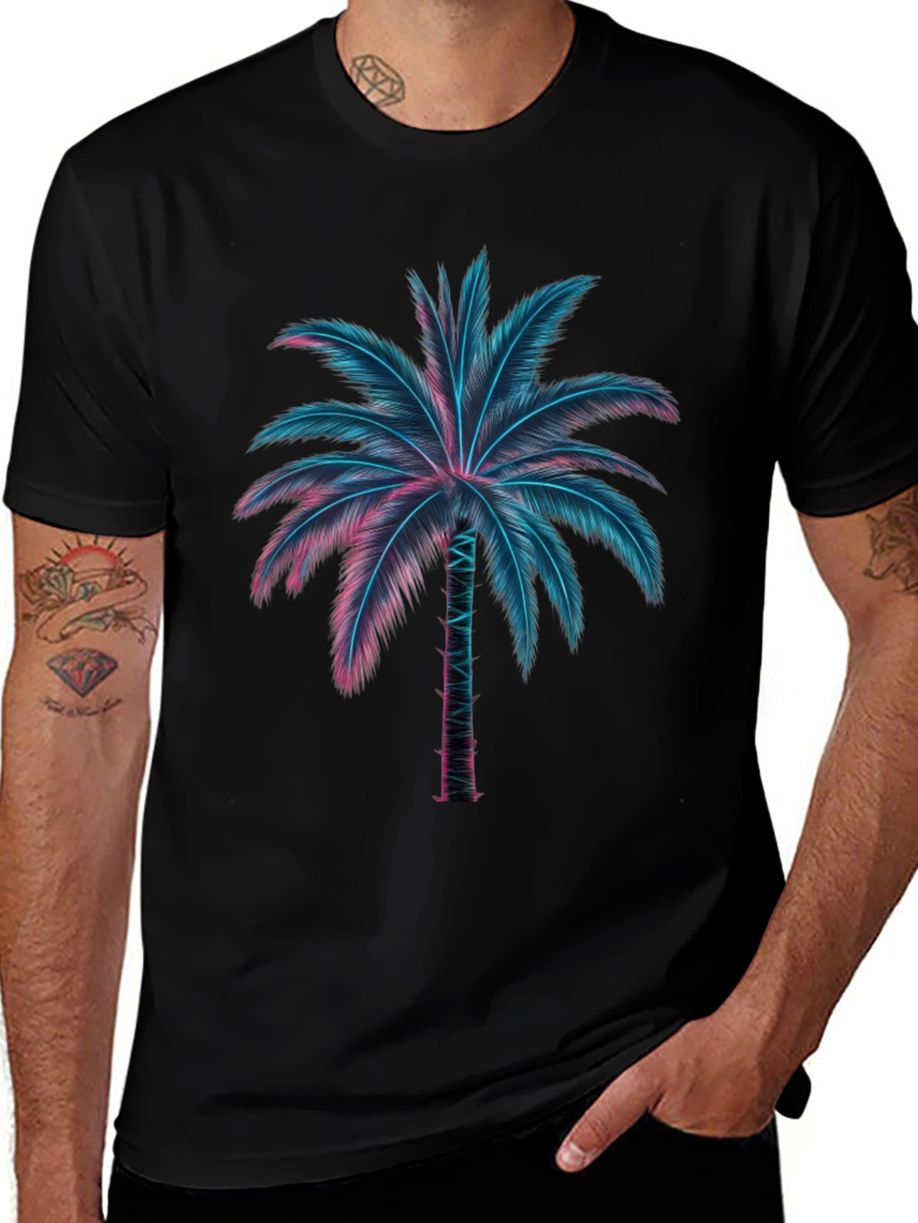 Neon Palm Tree Graphic Tee