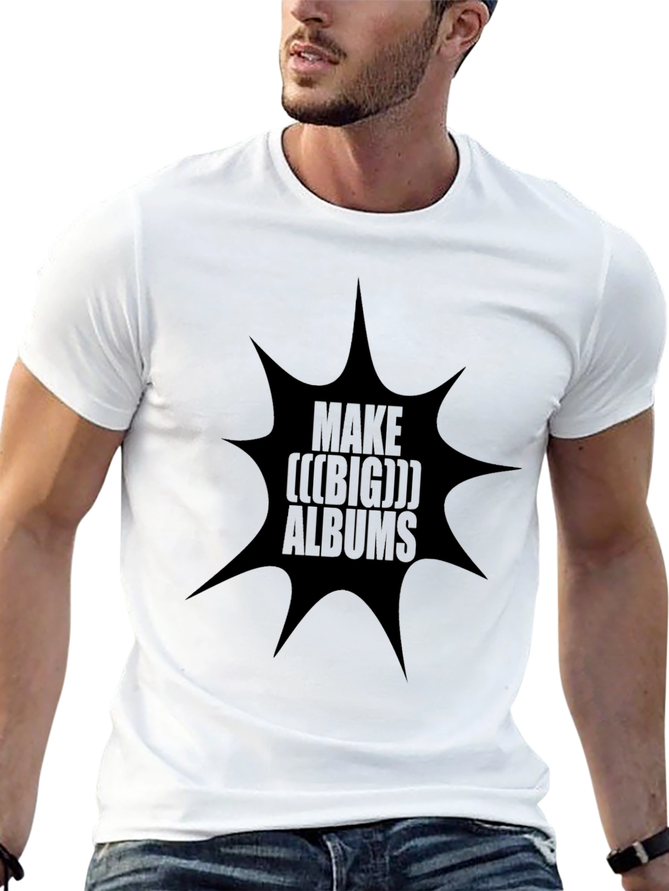 Make Big Albums Black Graphic Tee