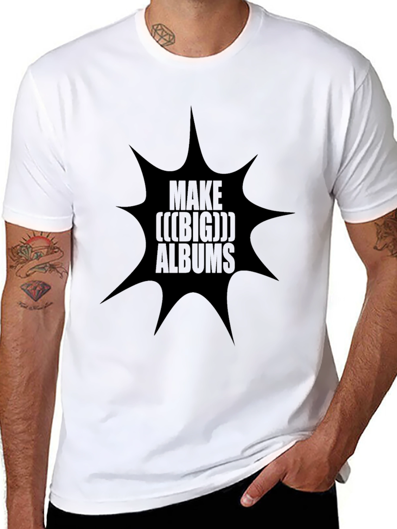 Make Big Albums Black Graphic Tee