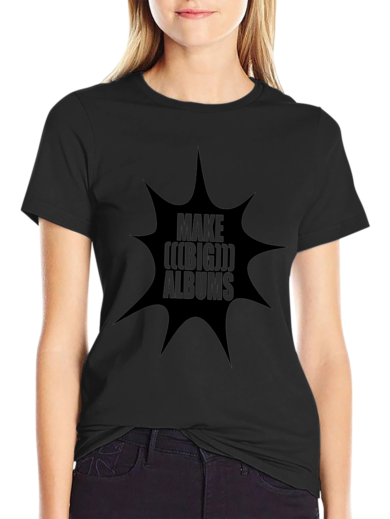 Make Big Albums Black Graphic Tee