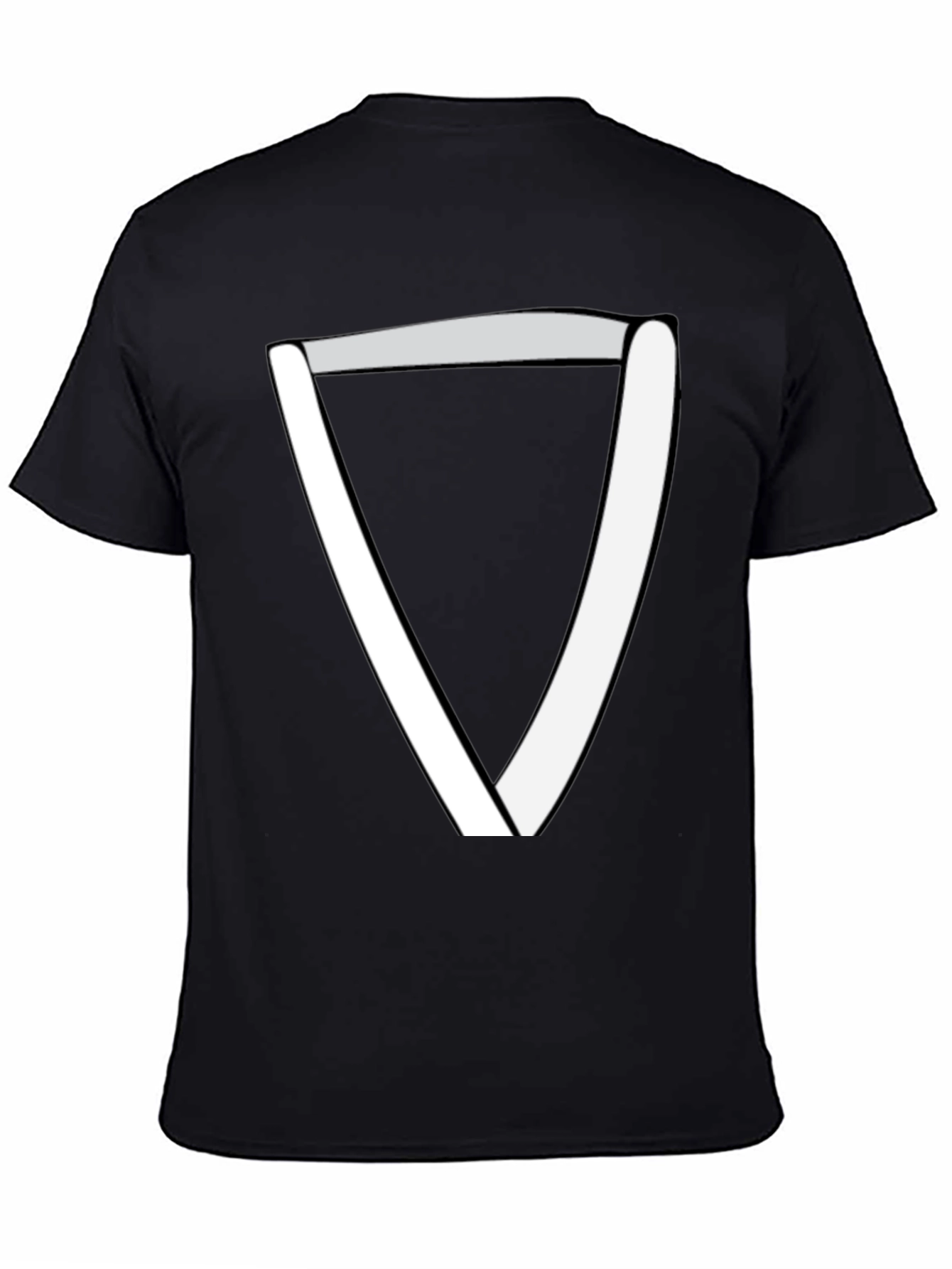 Minimalist White Triangle Graphic Black Tee