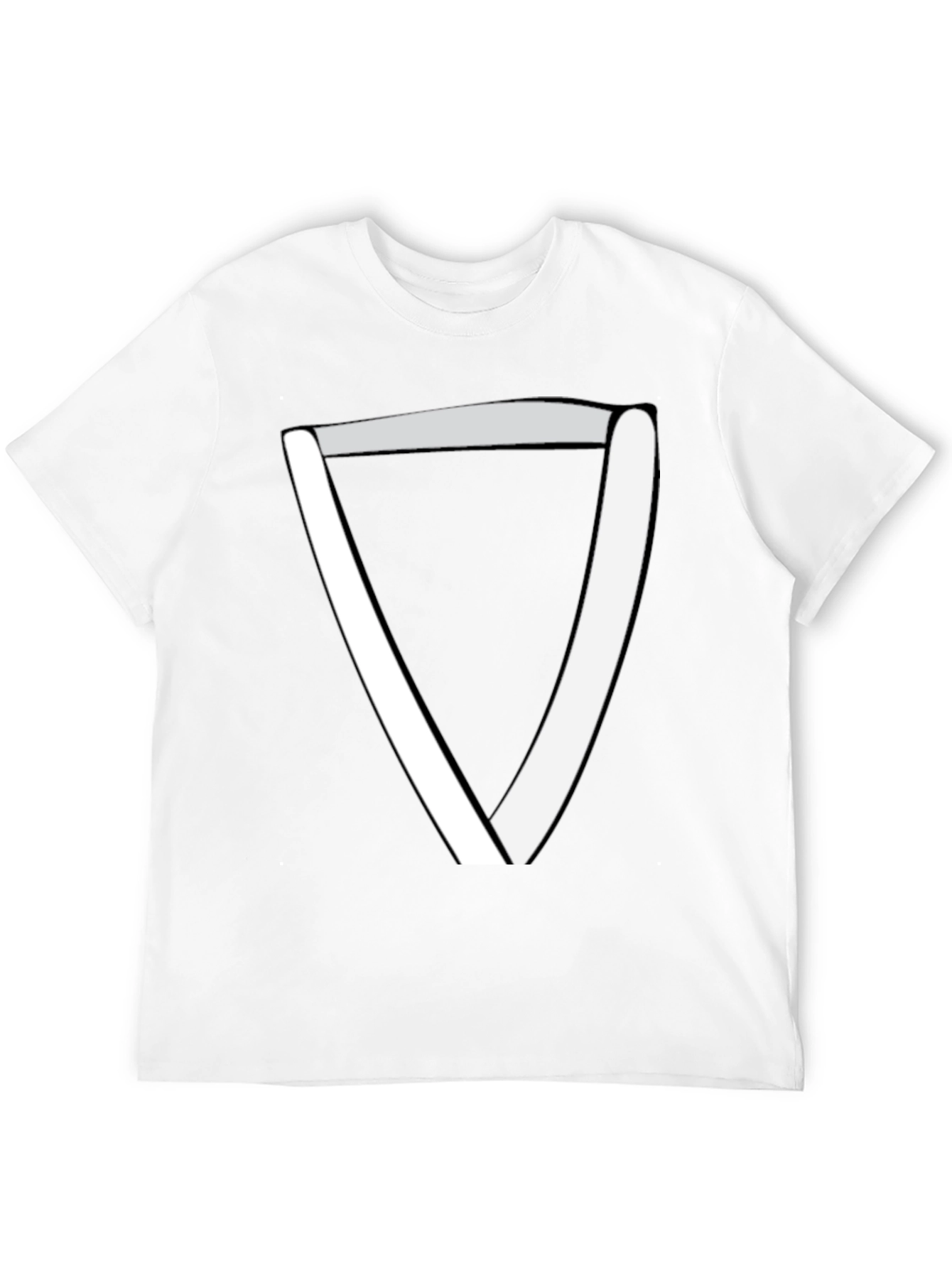 Minimalist White Triangle Graphic Black Tee