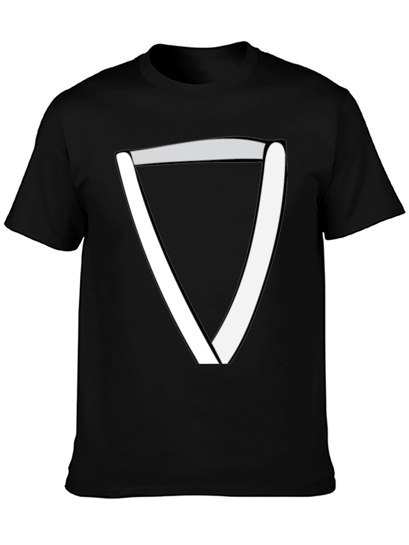 Minimalist White Triangle Graphic Black Tee