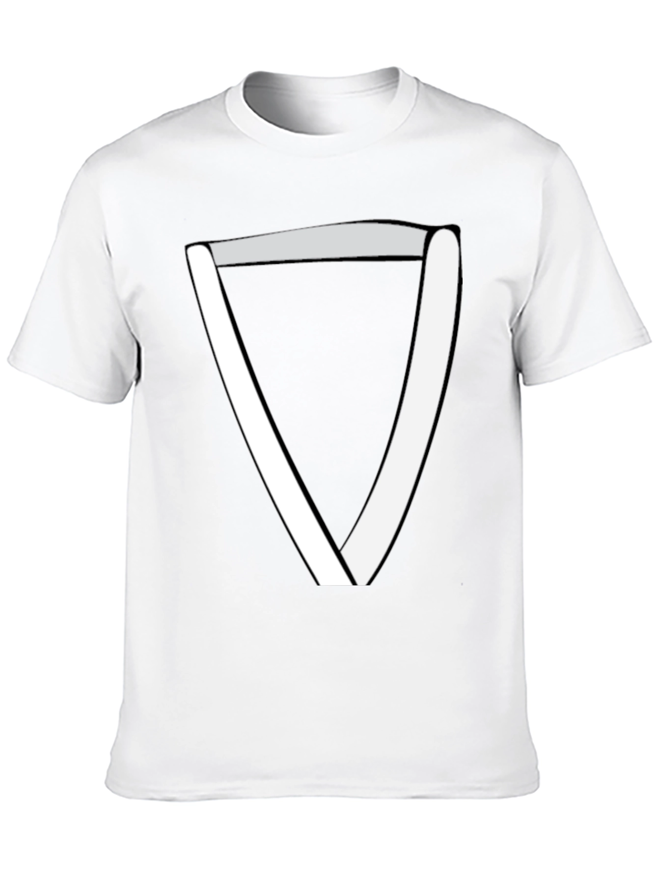 Minimalist White Triangle Graphic Black Tee
