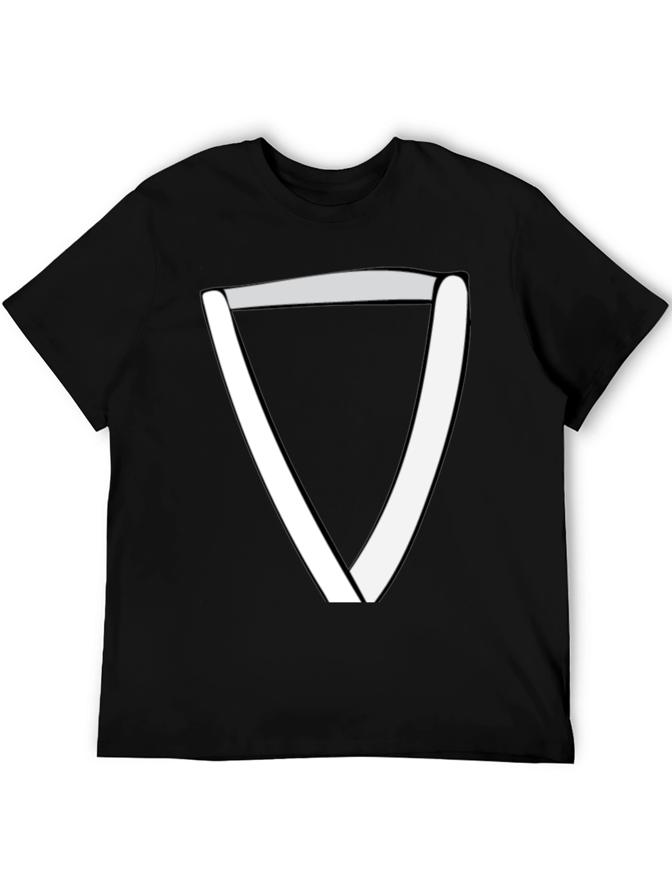 Minimalist White Triangle Graphic Black Tee