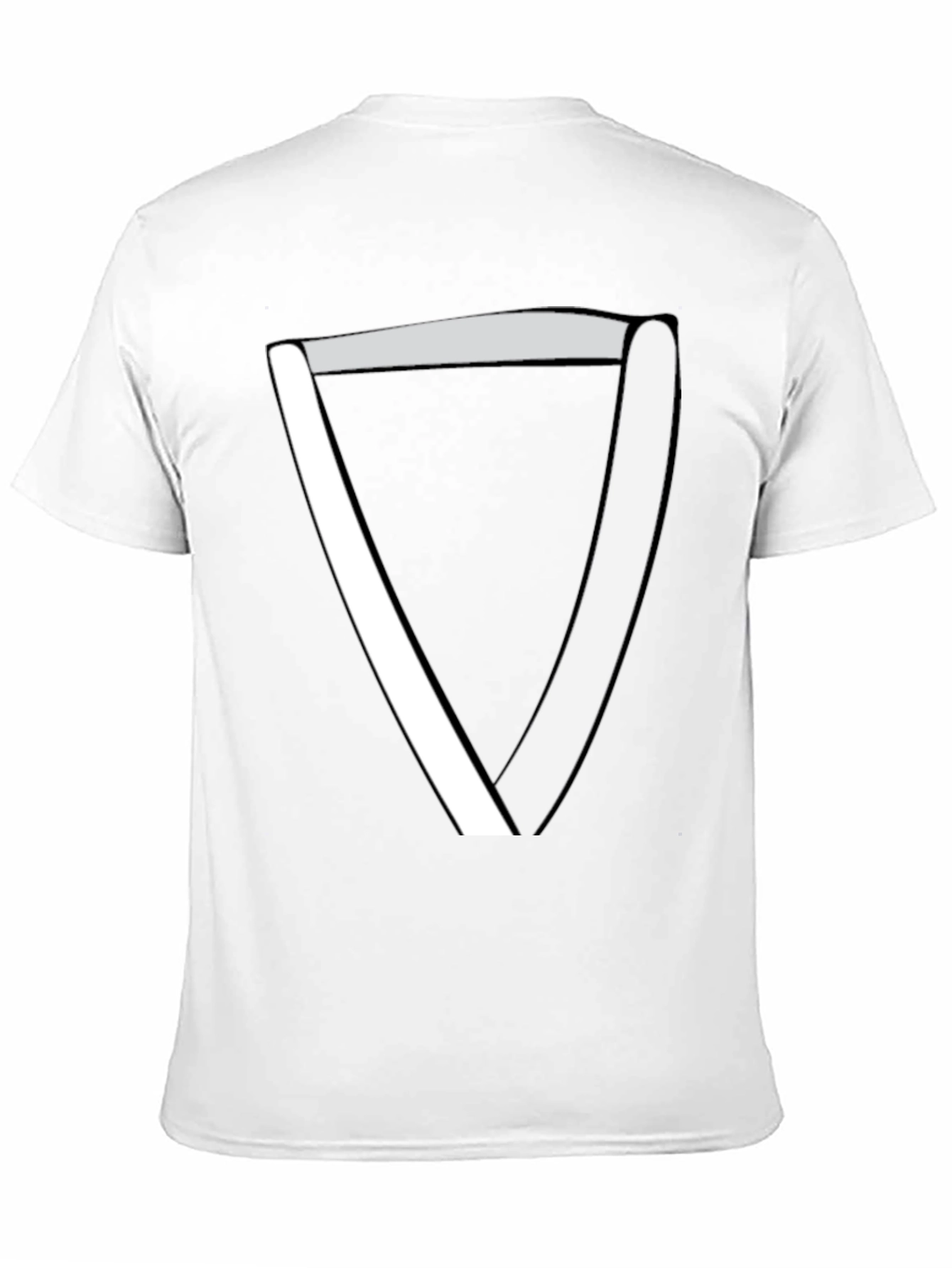 Minimalist White Triangle Graphic Black Tee