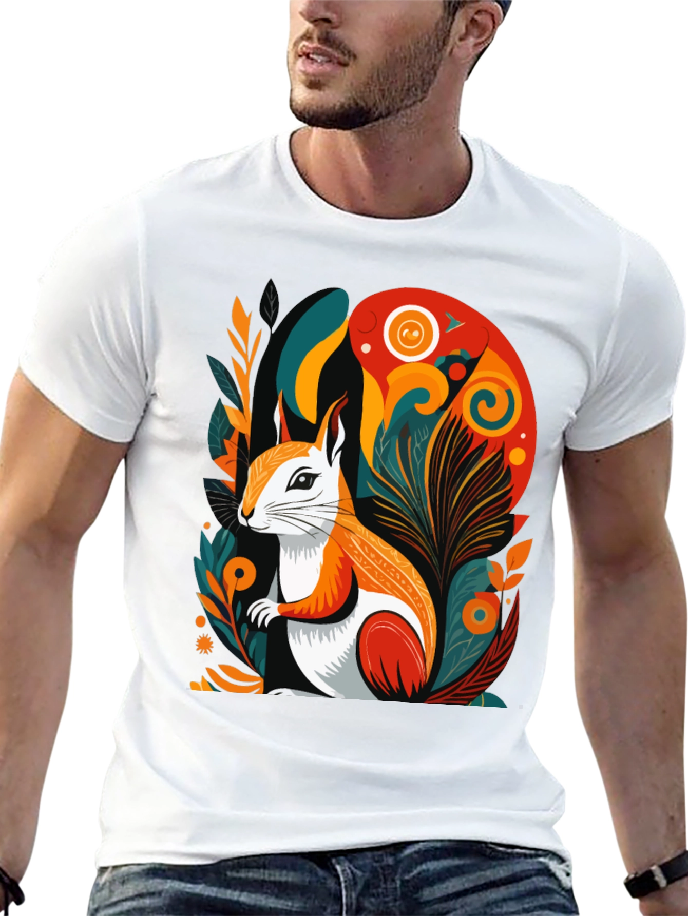 Squirrel Art Graphic Tee - Modern Style