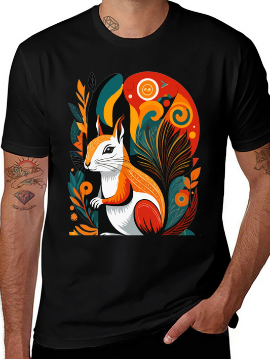 Squirrel Art Graphic Tee - Modern Style