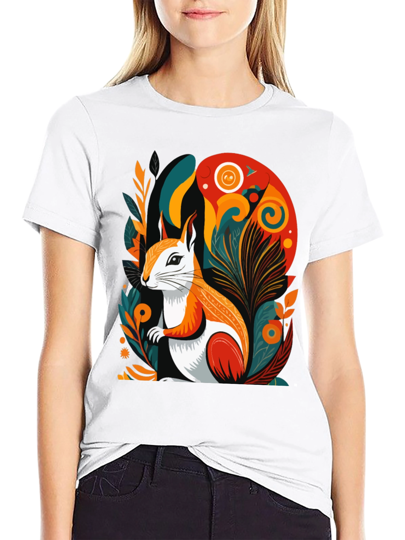 Squirrel Art Graphic Tee - Modern Style