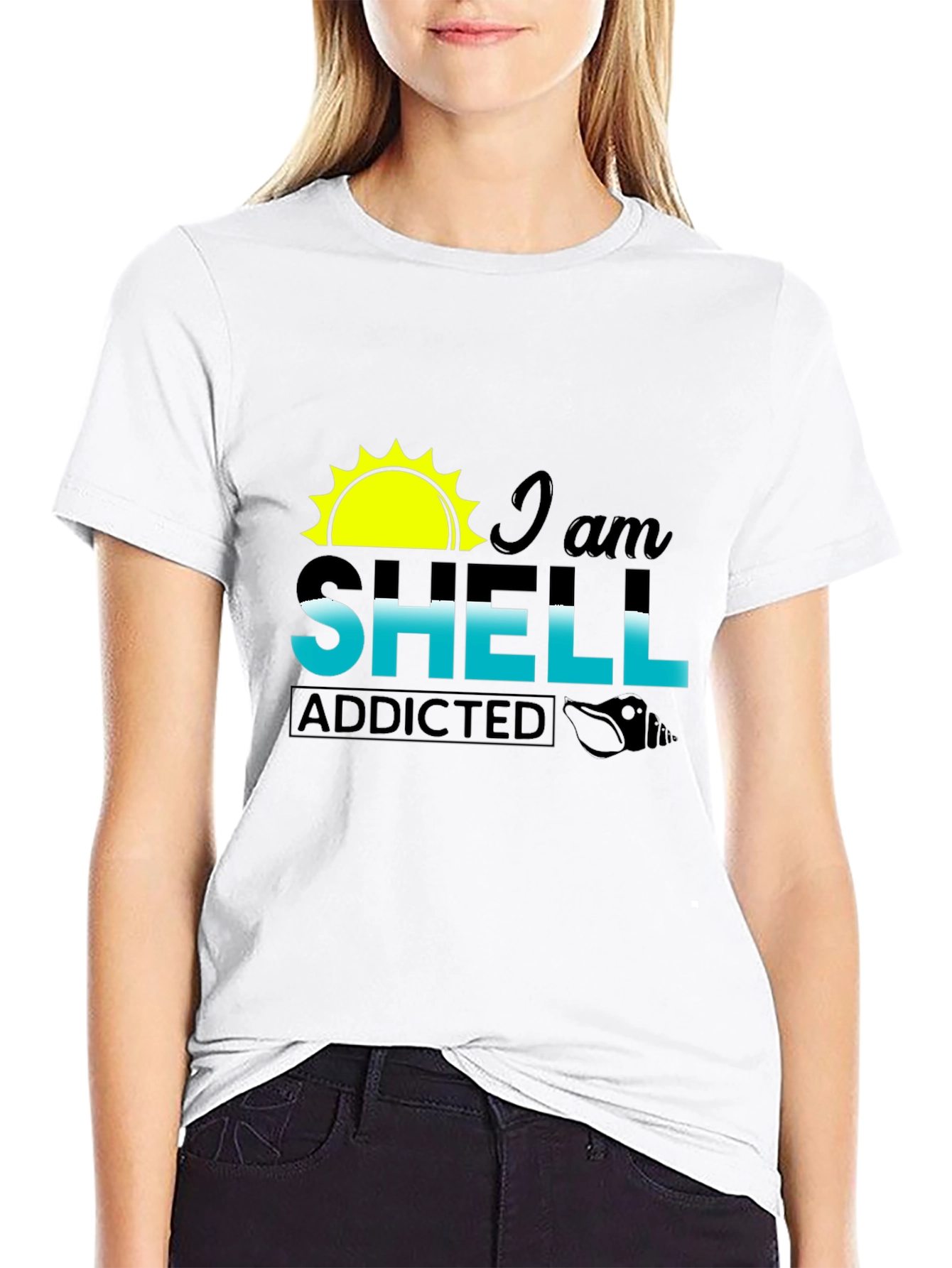 I am Shell Addicted Black T-Shirt