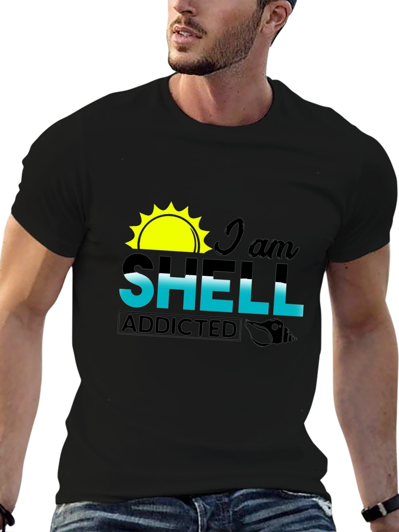 I am Shell Addicted Black T-Shirt