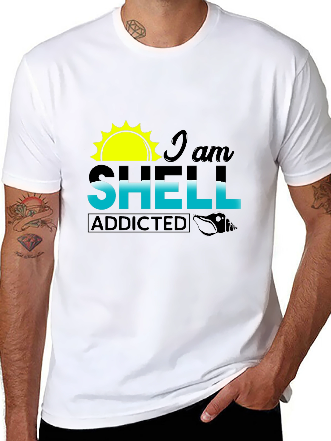 I am Shell Addicted Black T-Shirt