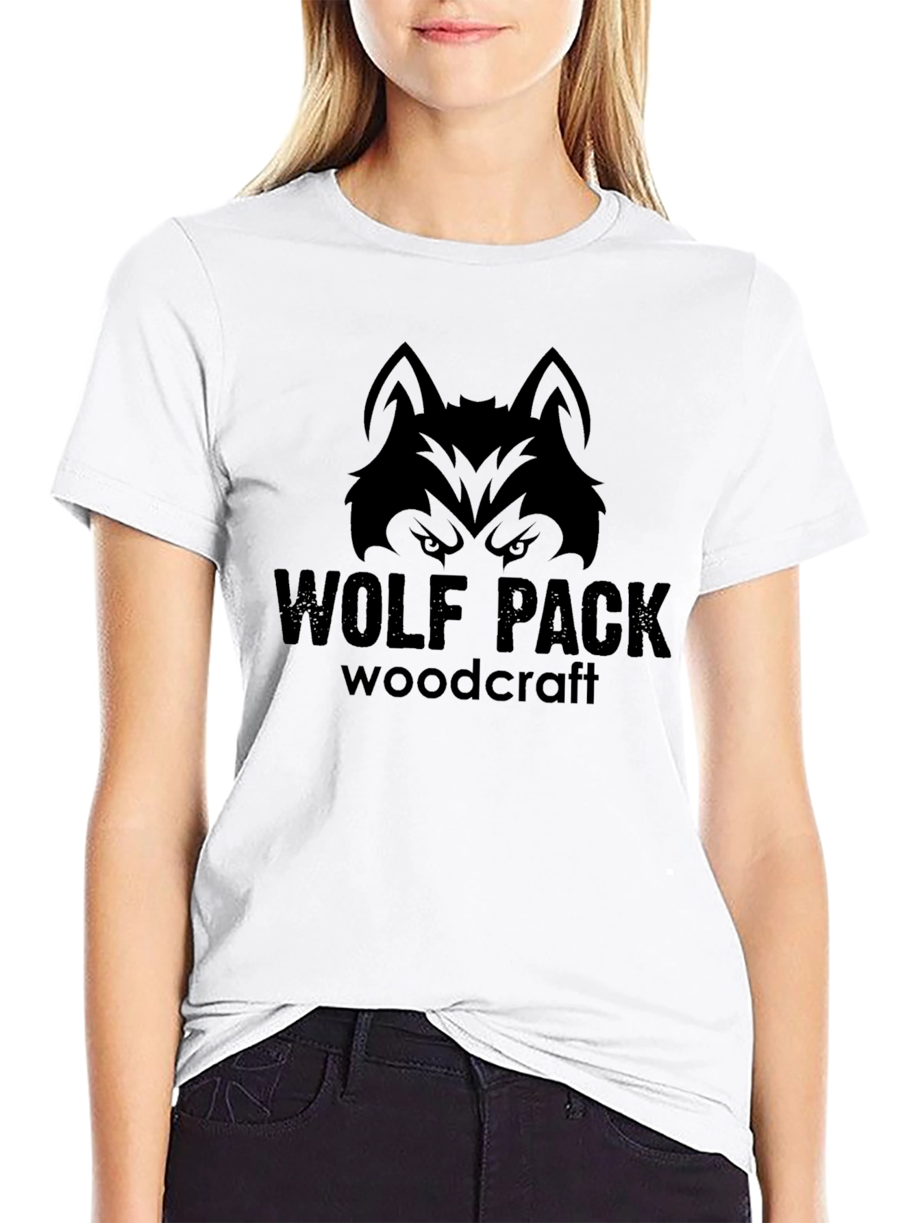 Wolf Pack Woodcraft Graphic T-Shirt - Black