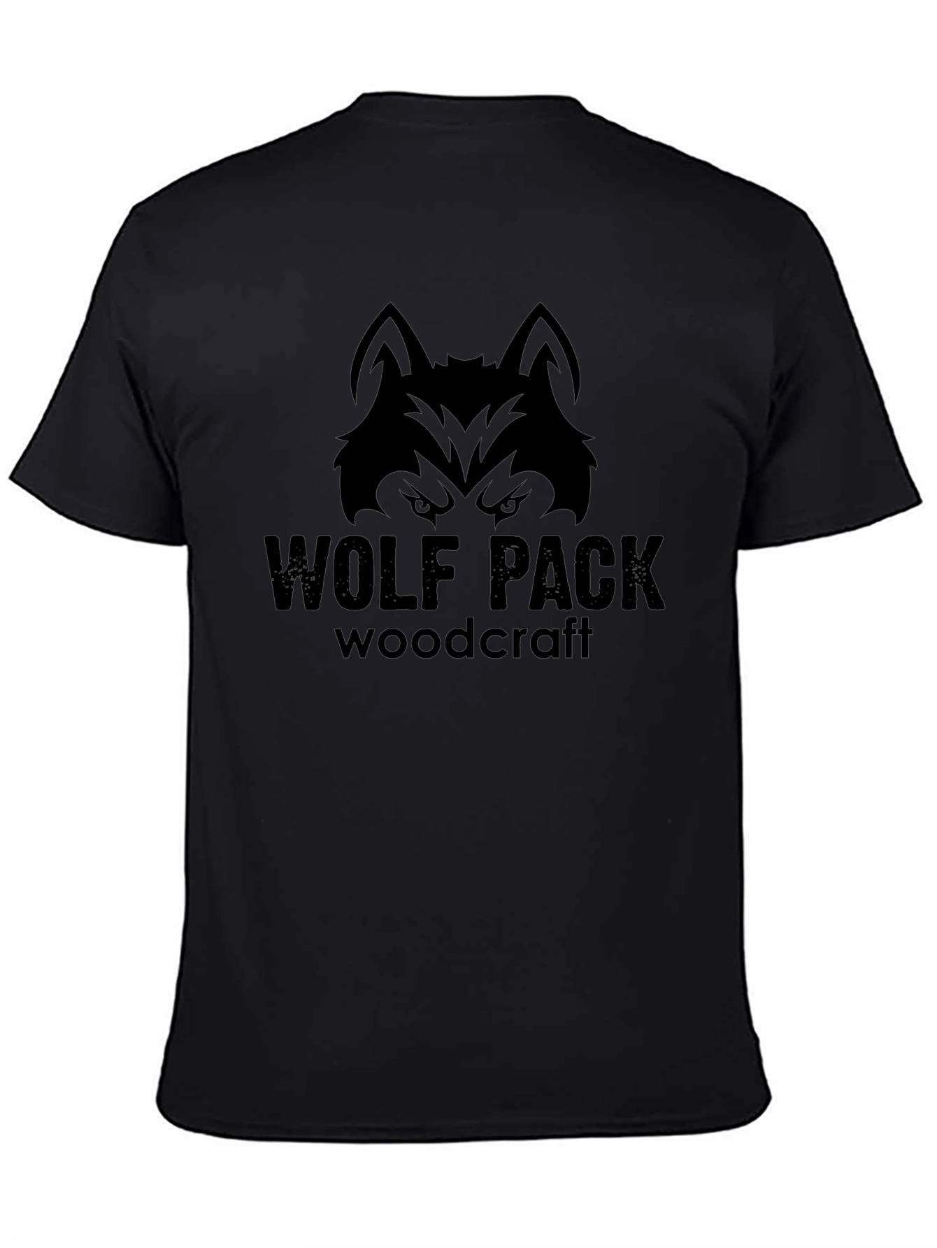 Wolf Pack Woodcraft Graphic T-Shirt - Black