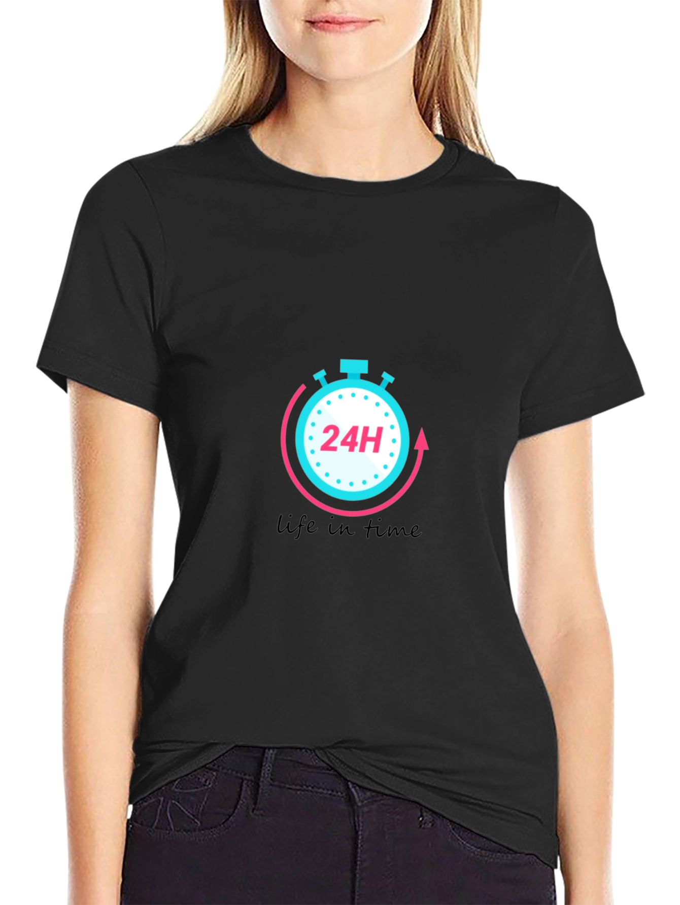 24H Life in Time Black T-Shirt
