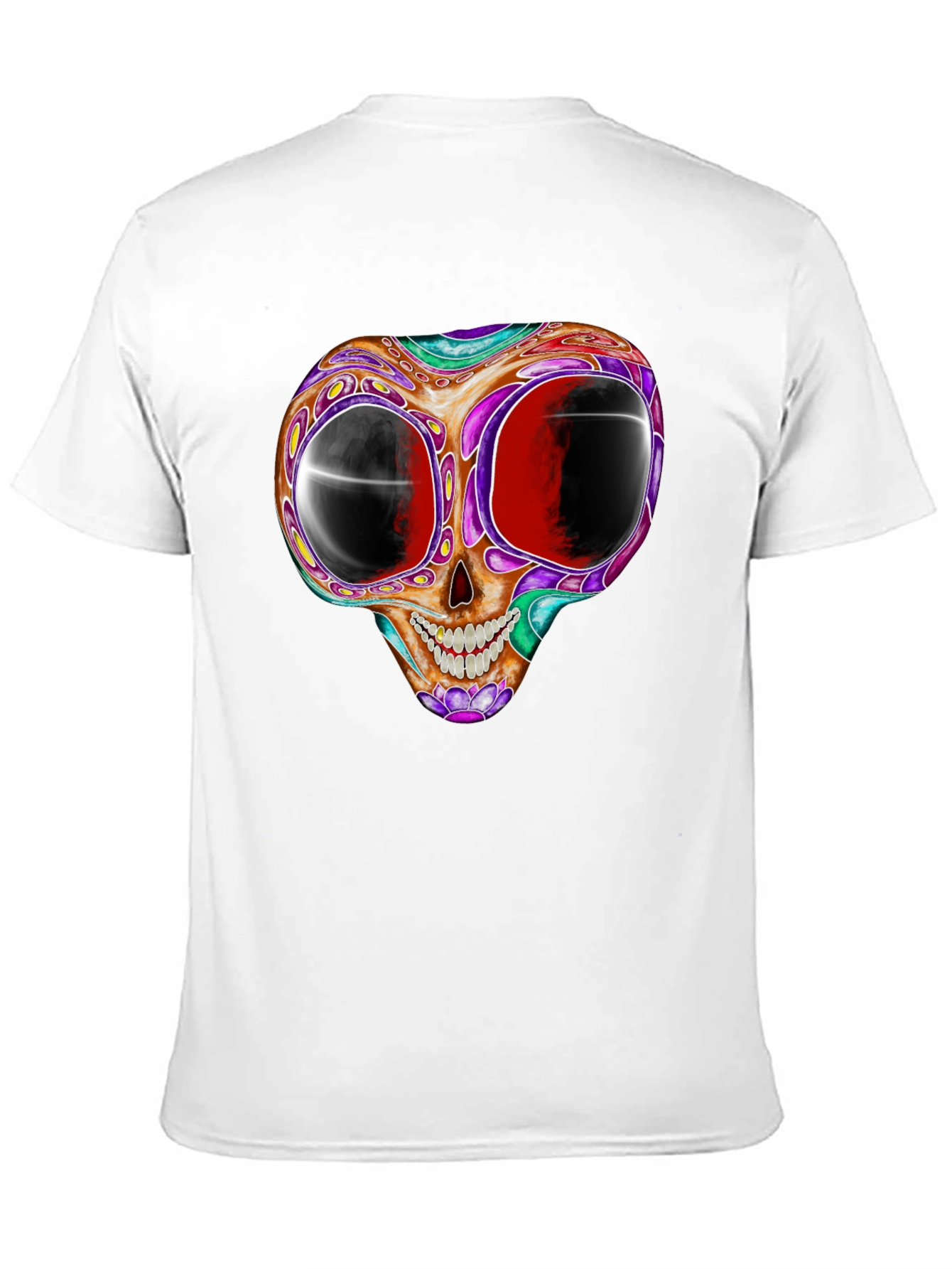 Psychedelic Skull Graphic Tee - Black