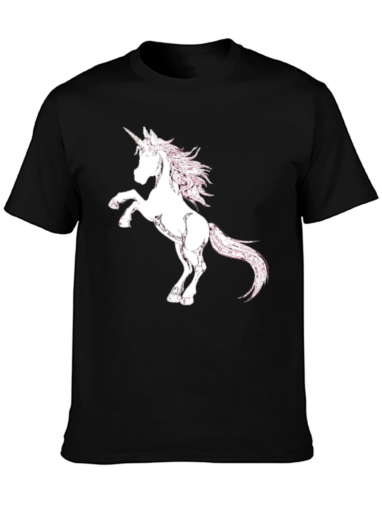 Unicorn Graphic Print Black T-Shirt