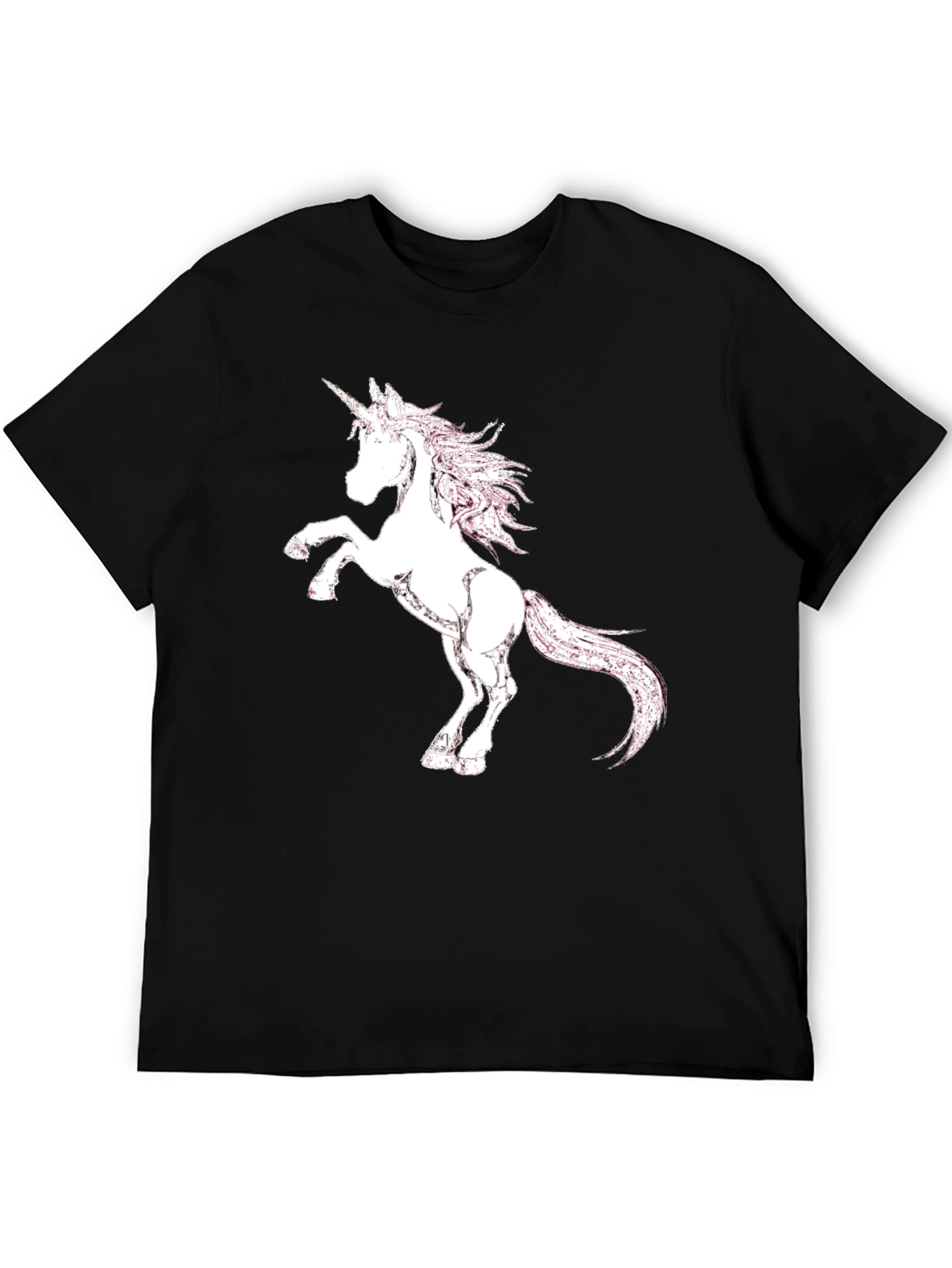 Unicorn Graphic Print Black T-Shirt