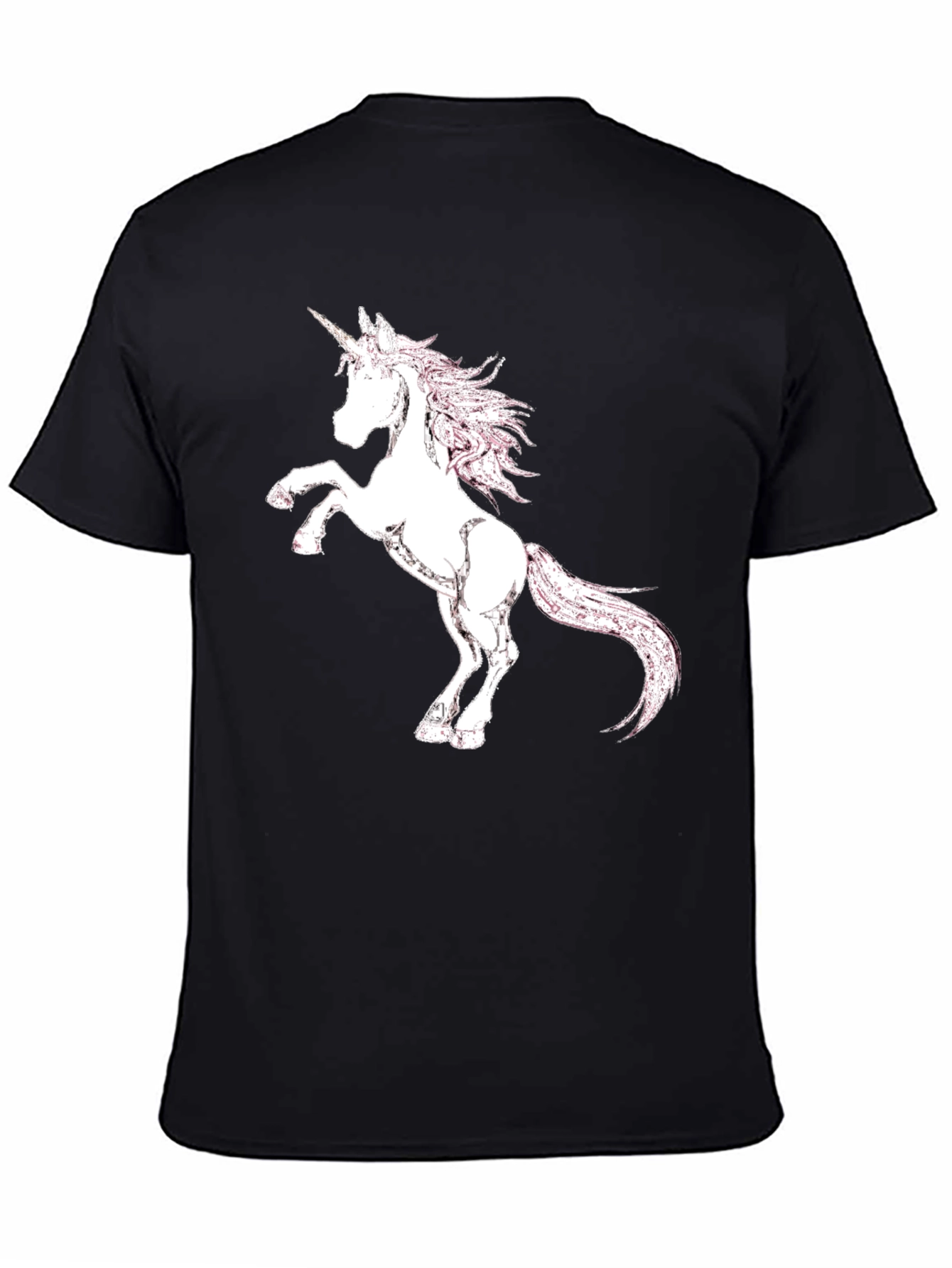 Unicorn Graphic Print Black T-Shirt