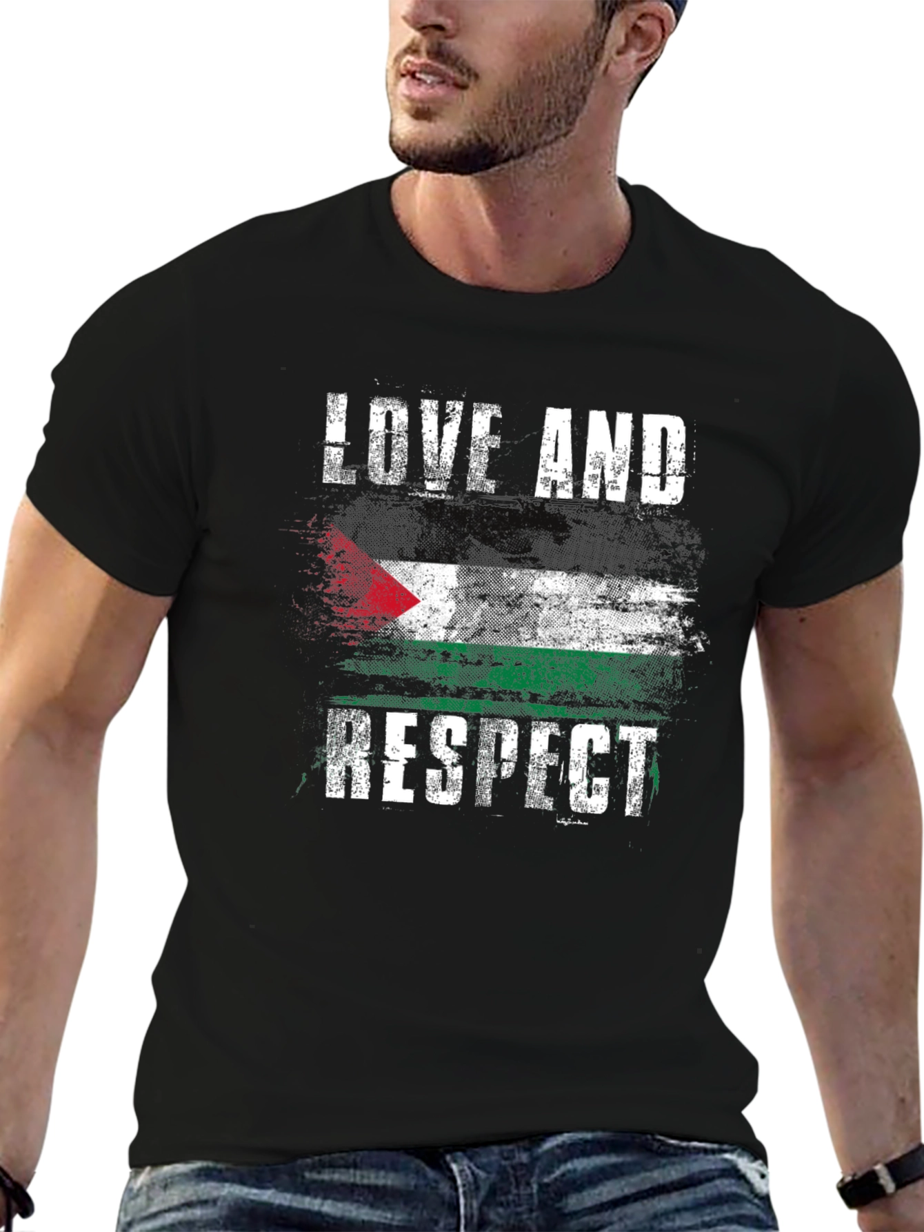 Love and Respect Palestine Flag Graphic T-Shirt