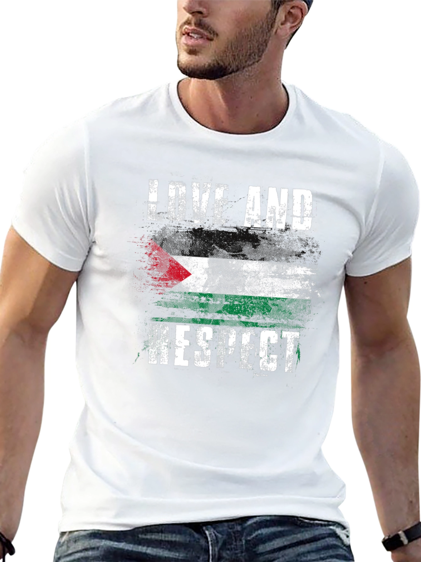 Love and Respect Palestine Flag Graphic T-Shirt