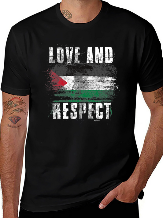 Love and Respect Palestine Flag Graphic T-Shirt