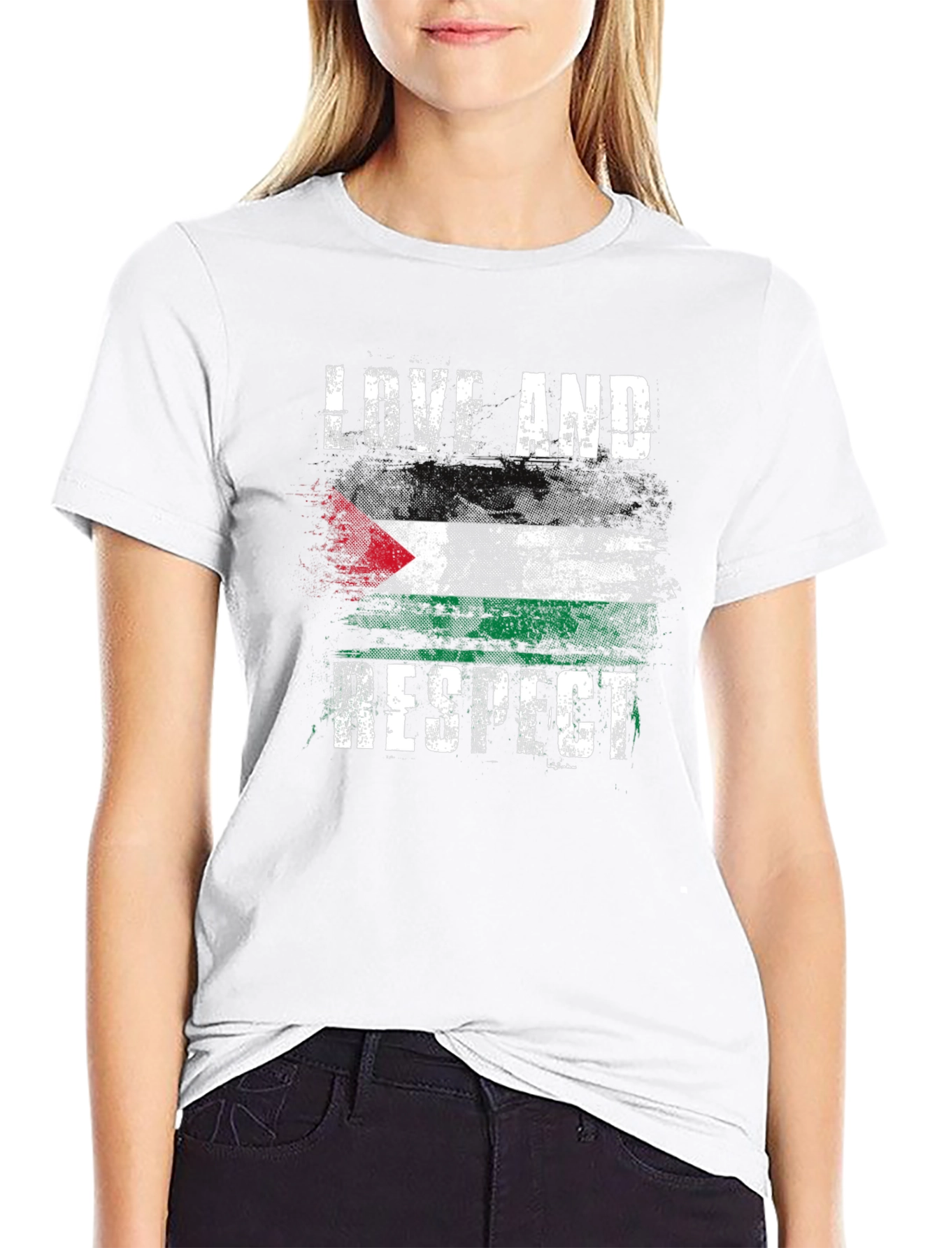 Love and Respect Palestine Flag Graphic T-Shirt
