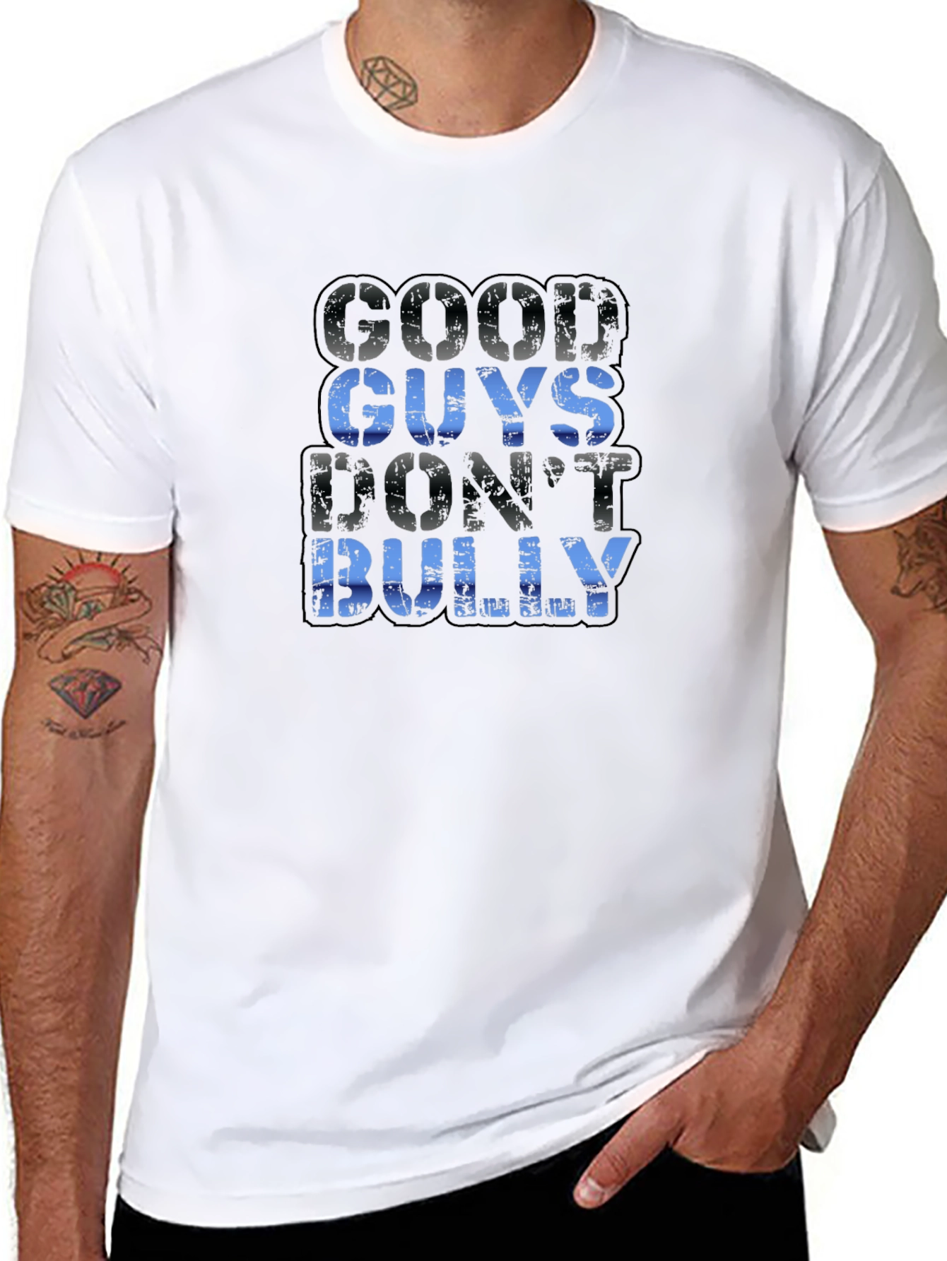 Good Guys Dont Bully Black Graphic Tee