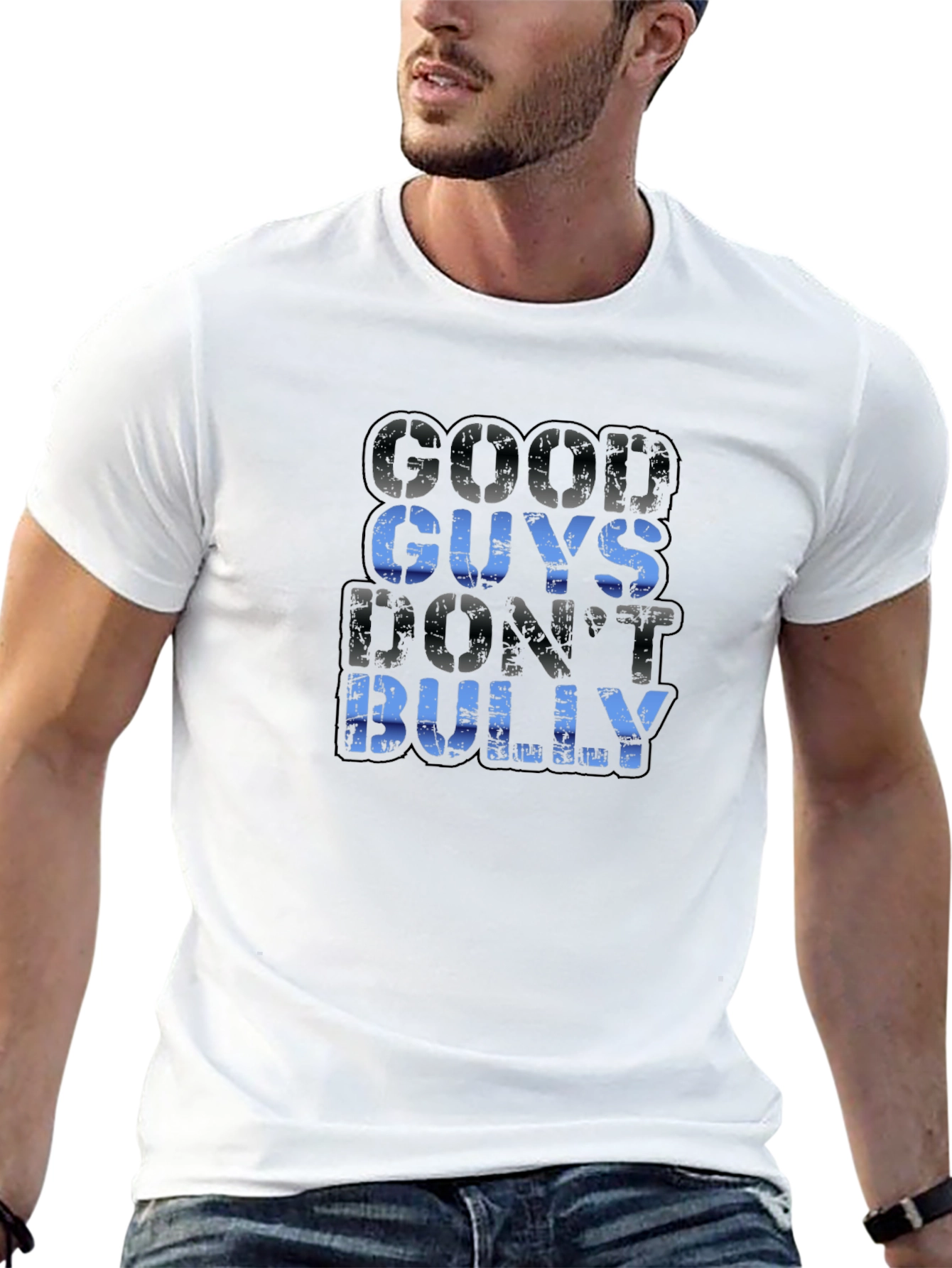 Good Guys Dont Bully Black Graphic Tee