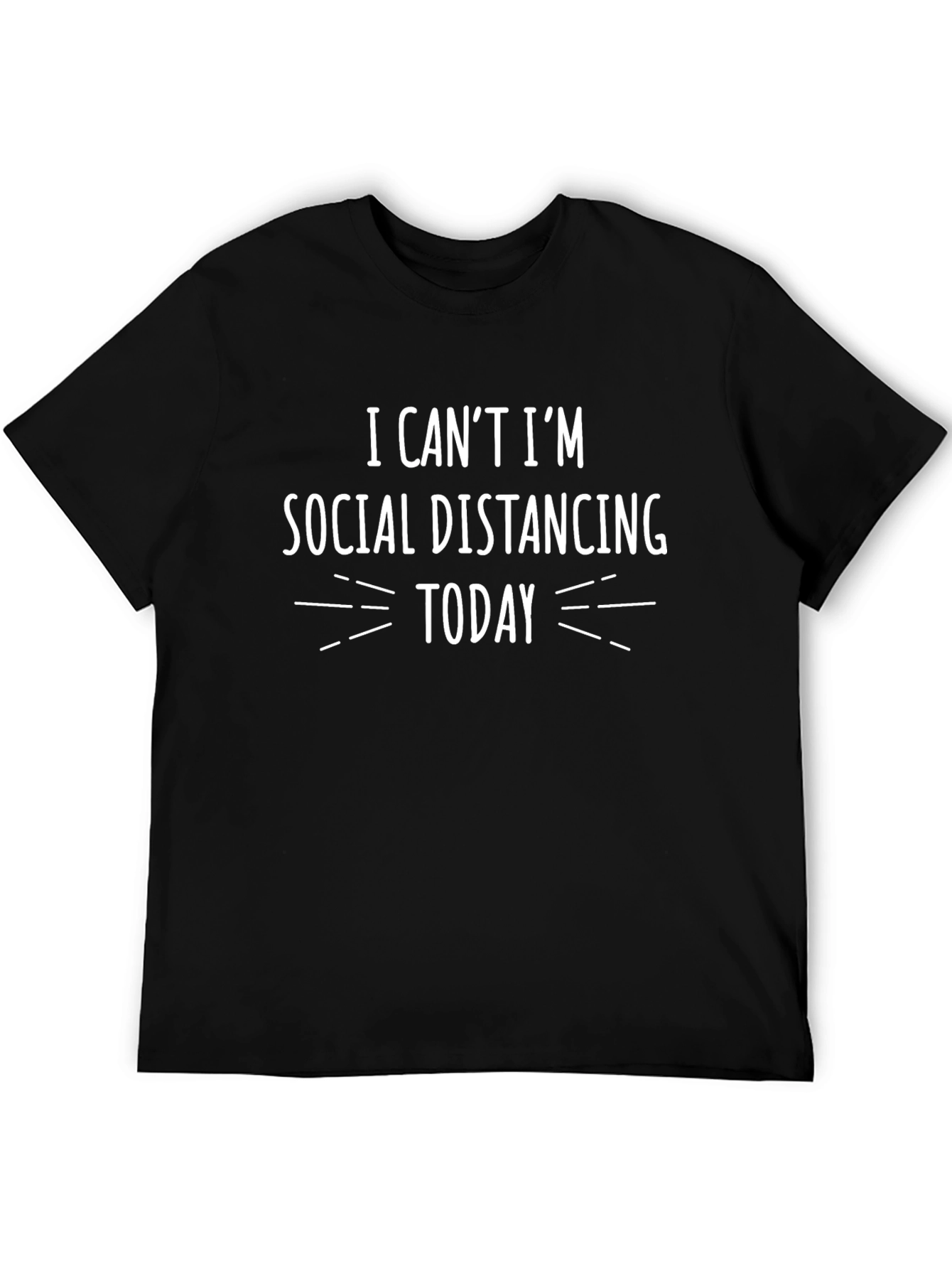 Social Distancing Today Black T-Shirt