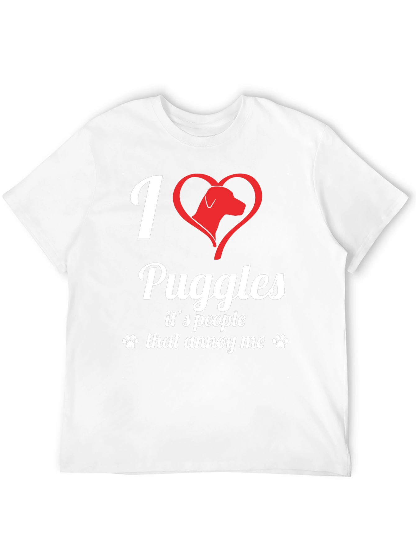 I Love Puggles Funny Novelty T-Shirt